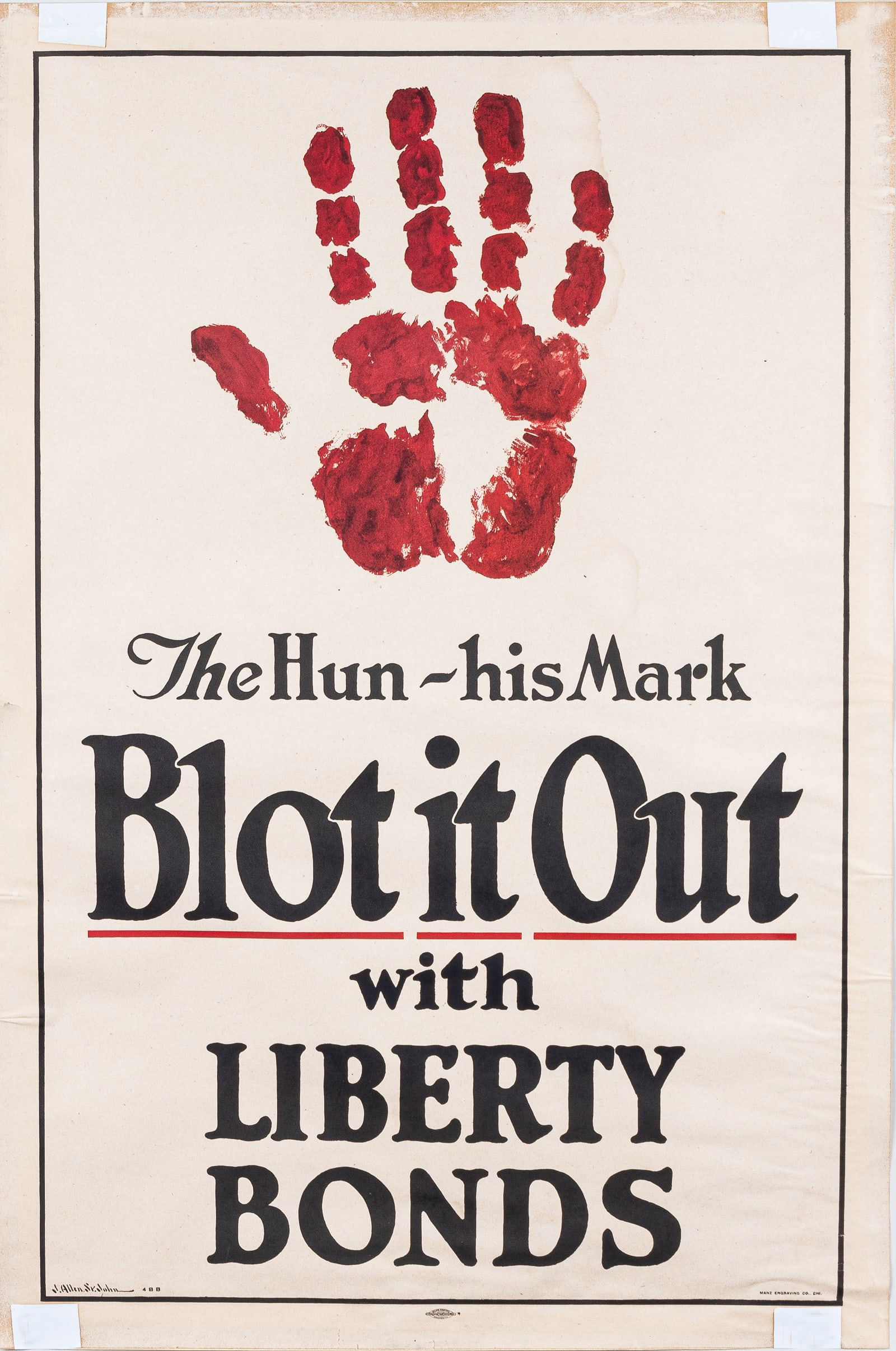 THE HUN HIS MARK WWI LIBERTY BONDS POSTER (1 of 1)