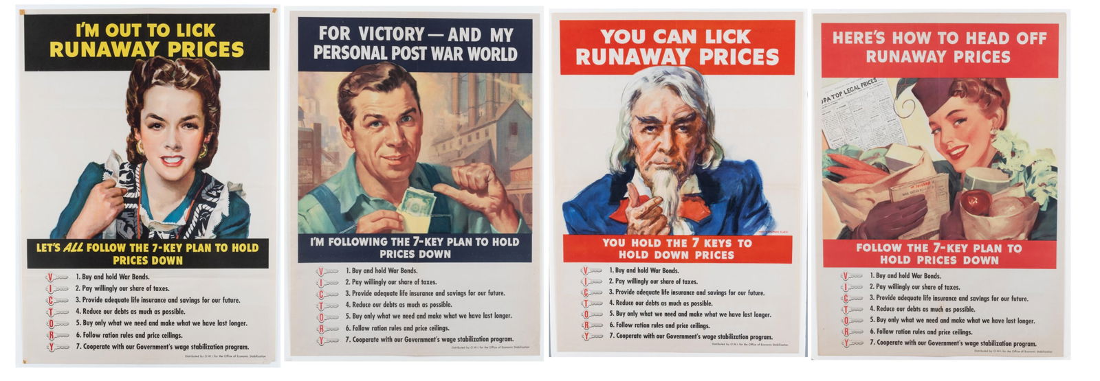 4 WWII WAR EFFORT 7-KEY PLAN SERIES POSTERS (1 of 5)