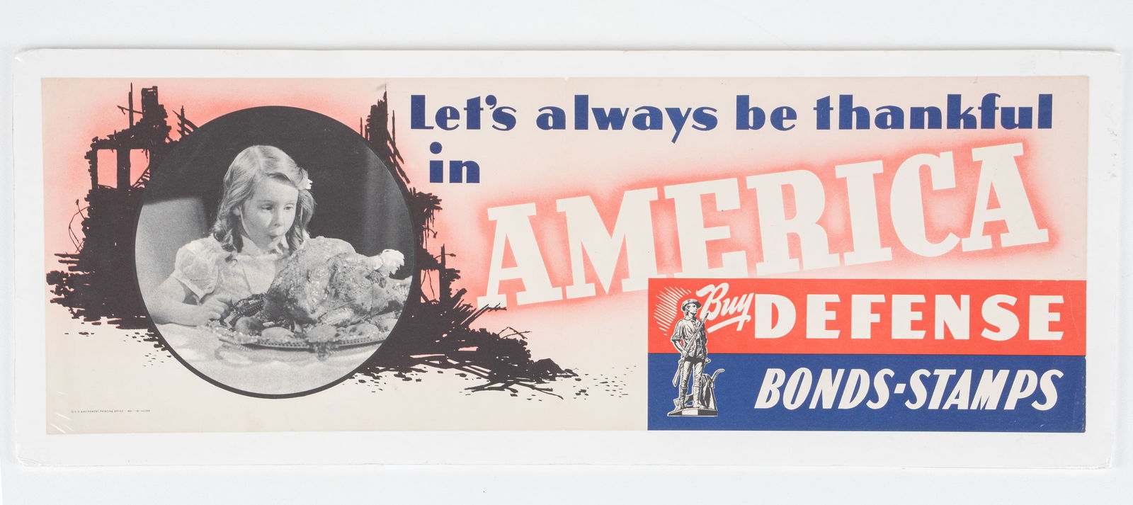 LETS ALWAYS BE THANKFUL IN AMERICA WAR BONDS POSTER (1 of 1)