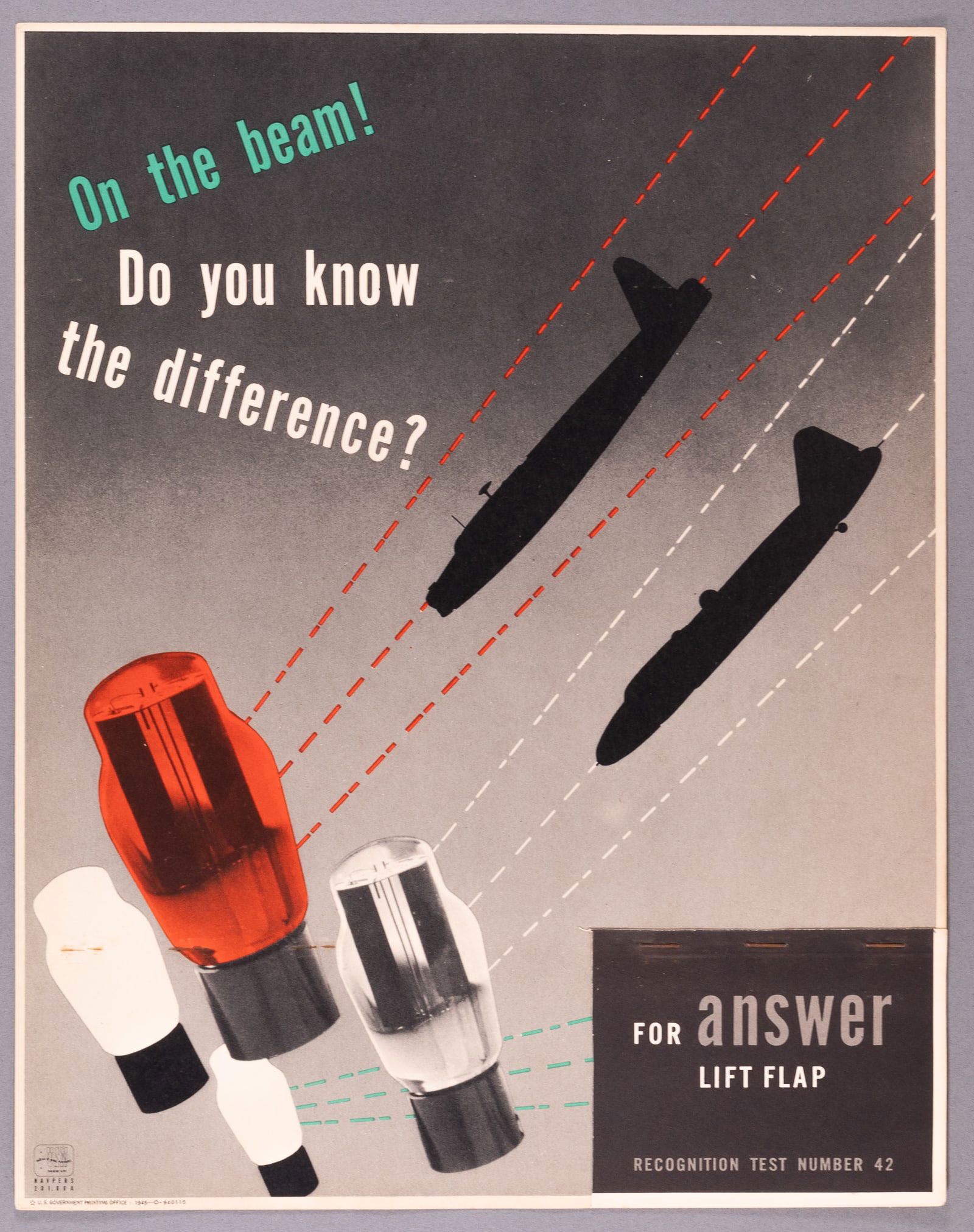 ON THE BEAM! DO YOU KNOW THE DIFFERENCE? WWII AIRCRAFT RECOGNITION POSTER #42 (1 of 1)