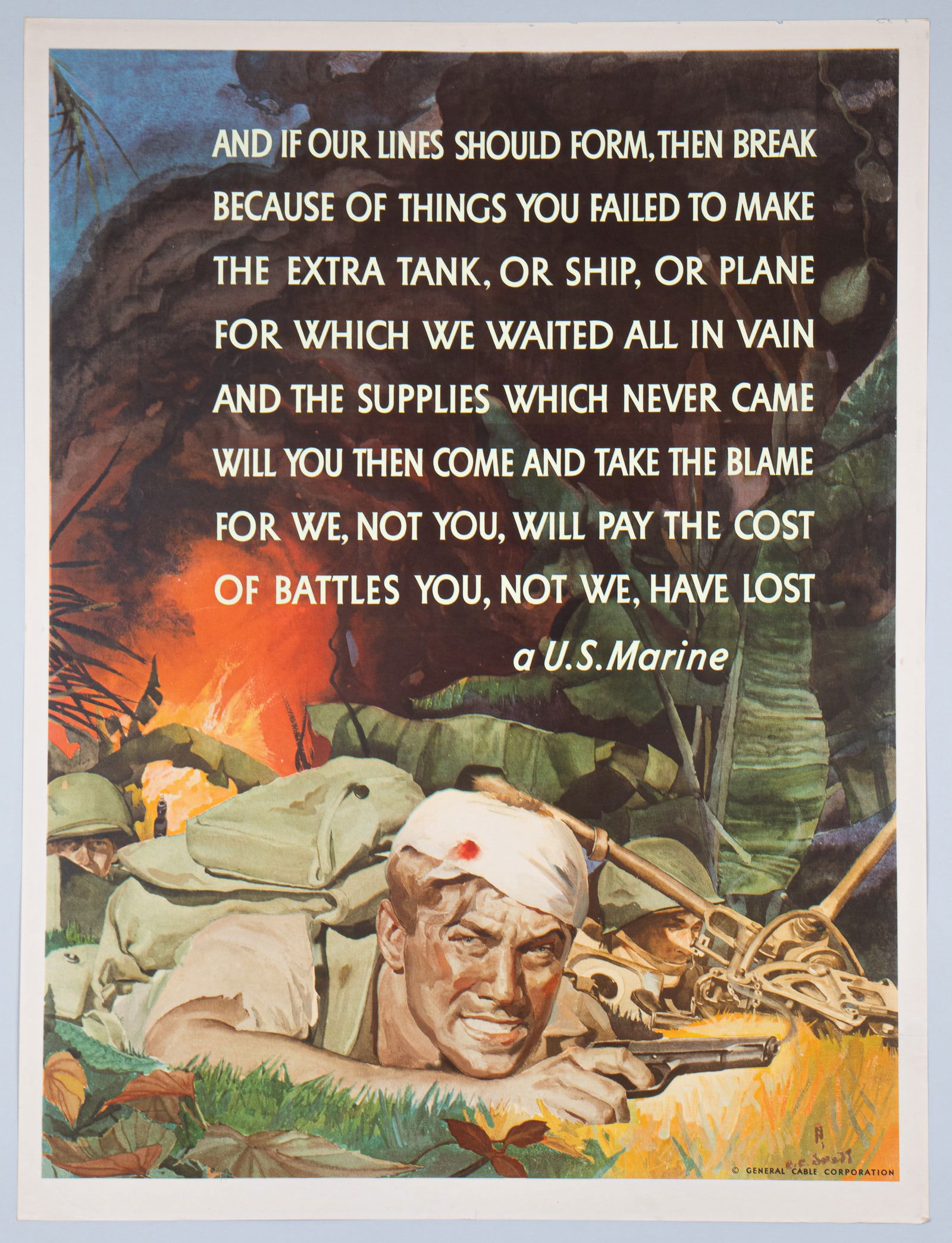THE UNKNOWN MARINE WWII POSTER BY CECIL BEALL (1 of 1)