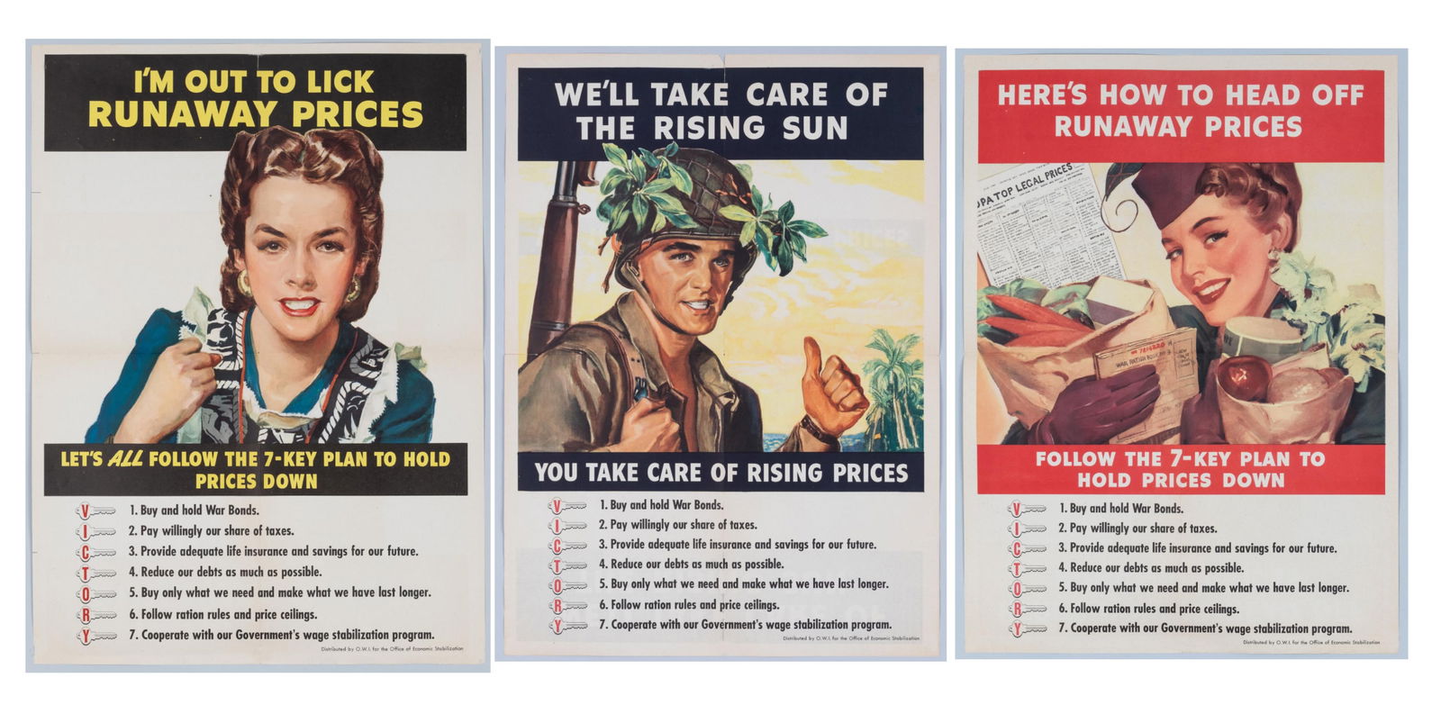 THREE AMERICAN WWII HOMEFRONT POSTERS RUNAWAY PRICES (1 of 4)