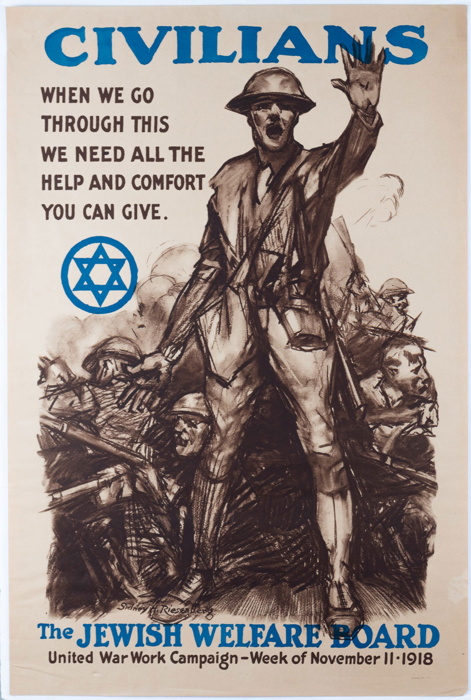 WWI JEWISH WELFARE BOARD PROPAGANDA POSTER (1 of 1)
