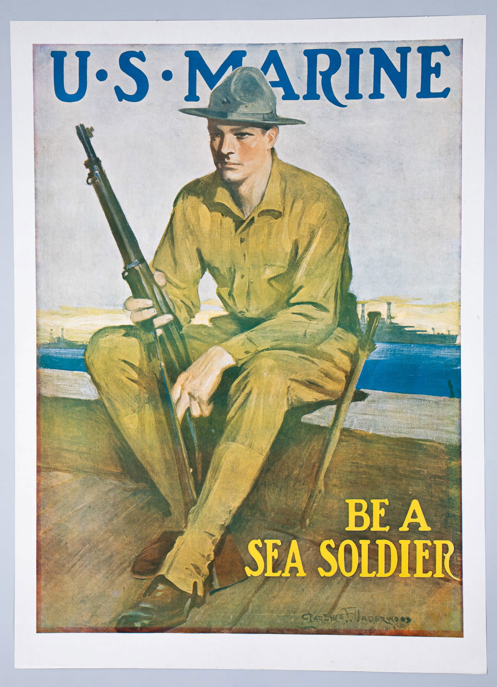 WWI US MARINE POSTER CLARENCE F. UNDERWOOD (1 of 1)