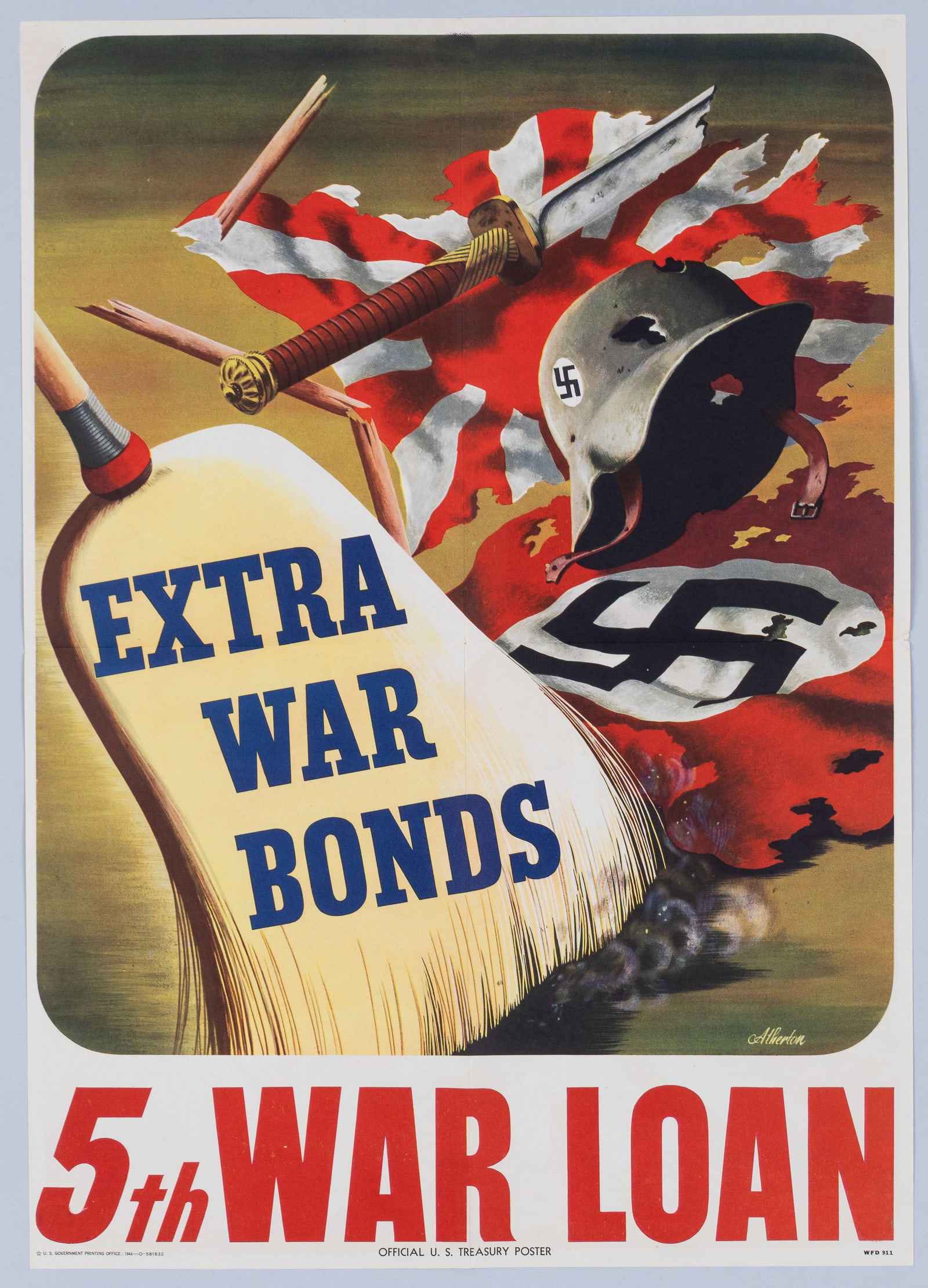 WWII ANTI-AXIS WAR BONDS POSTER BY JOHN ATHERTON (1 of 1)