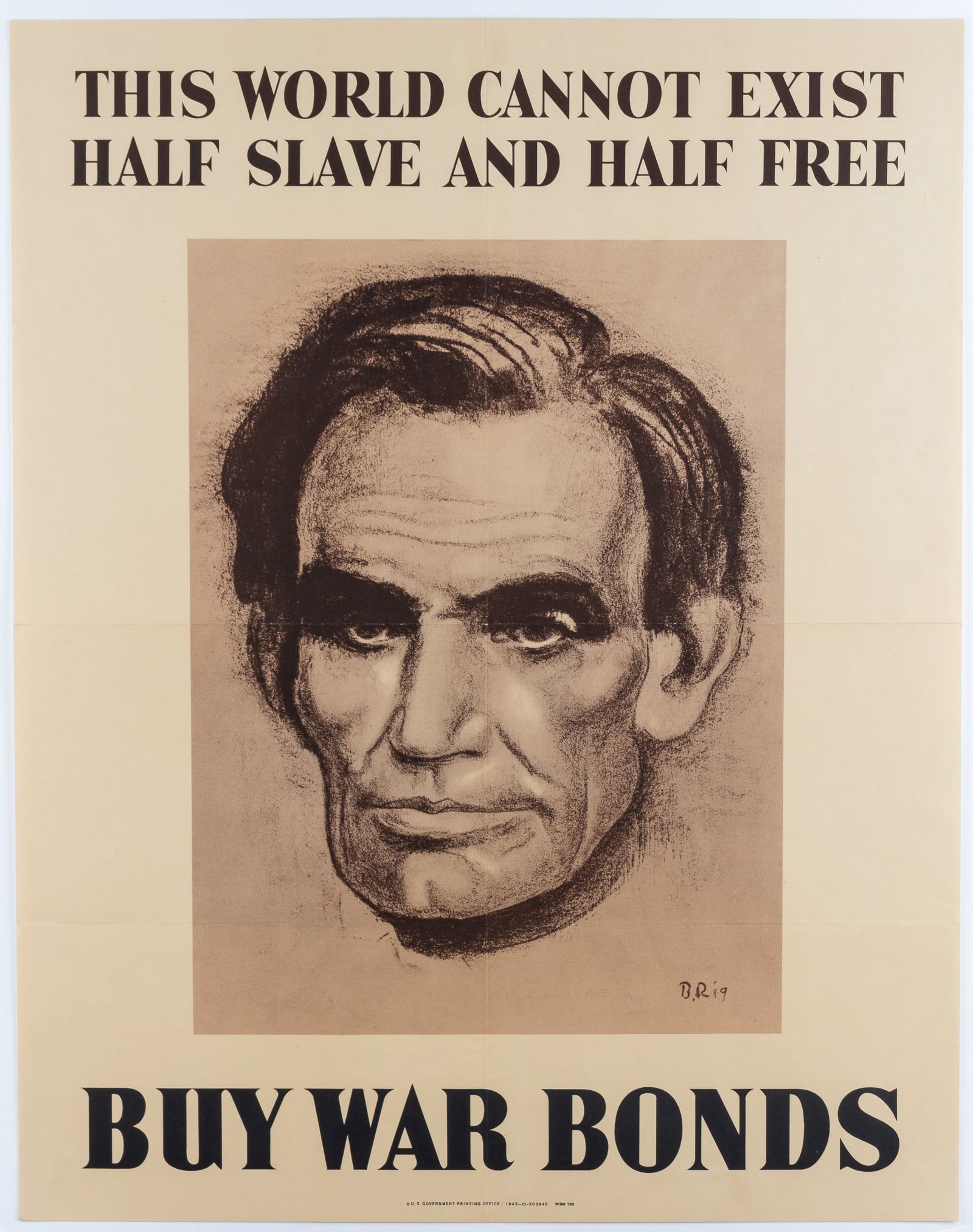 WWII HALF SLAVE AND HALF FREE LINCOLN POSTER (1 of 1)