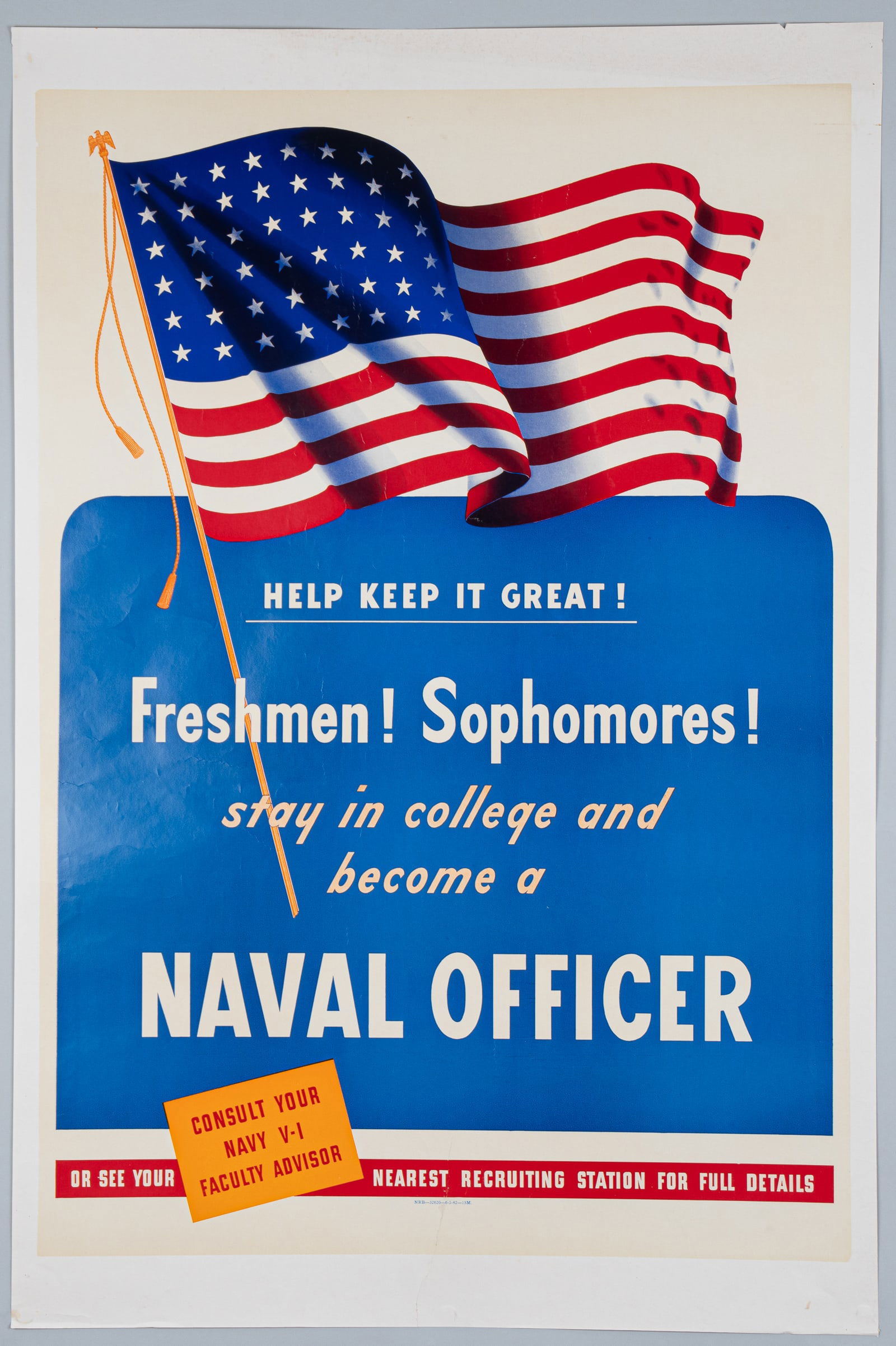 WWII NAVAL RECRUITMENT POSTER (1 of 1)