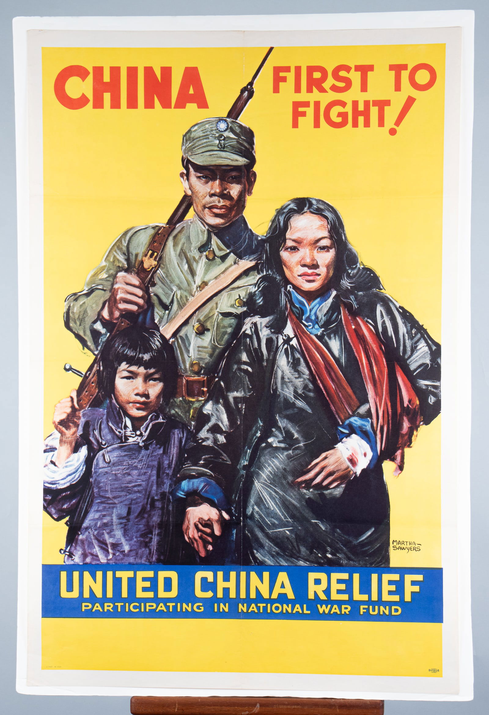 WWII UNITED CHINA RELIEF POSTER (1 of 1)