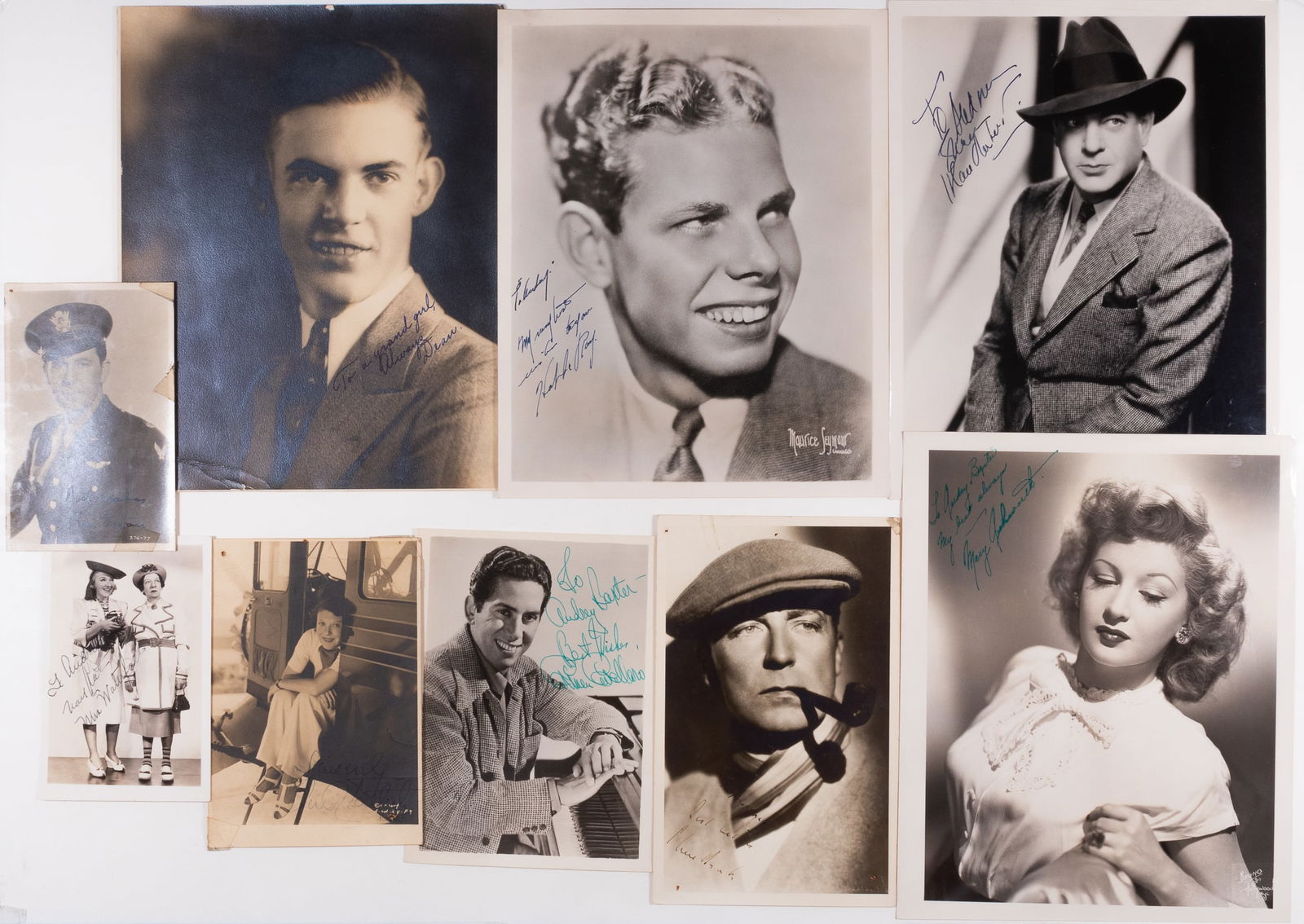 NINE GOLDEN AGE HOLLYWOOD STARS AUTOGRAPHED PHOTOS (1 of 1)