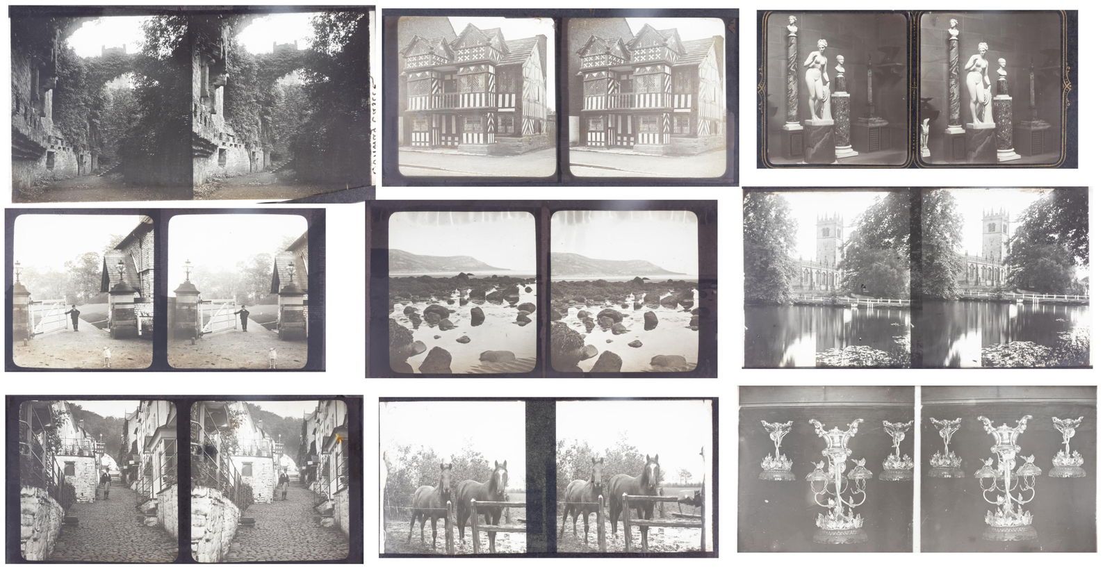 27 ANTIQUE STEREOVIEW SLIDES WITH SCENES DEVON ENGLAND (1 of 13)