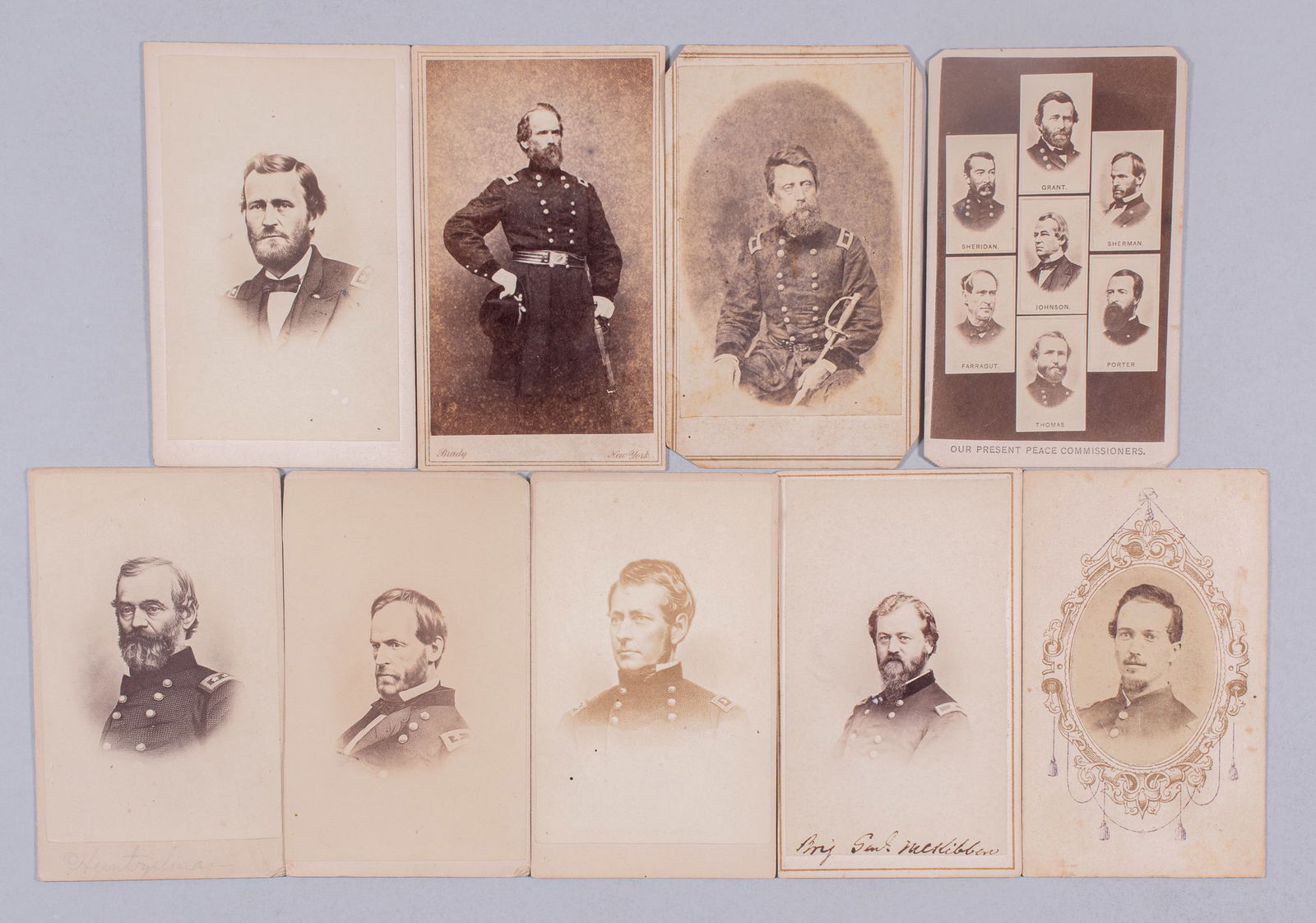9 CIVIL WAR LEADER CARTE-DE-VISITE CARDS (1 of 5)