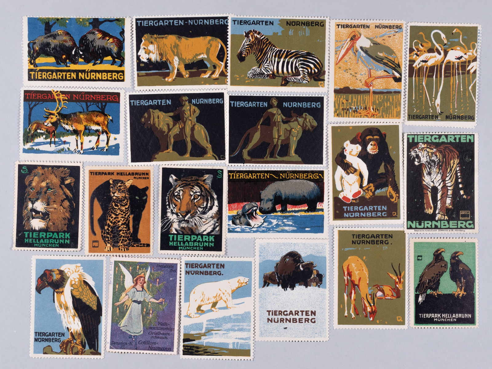 21 ZOO POSTER STAMPS/CINDERELLA [TIERPARK HELLABRUN AND NUREMBERG] (1 of 1)