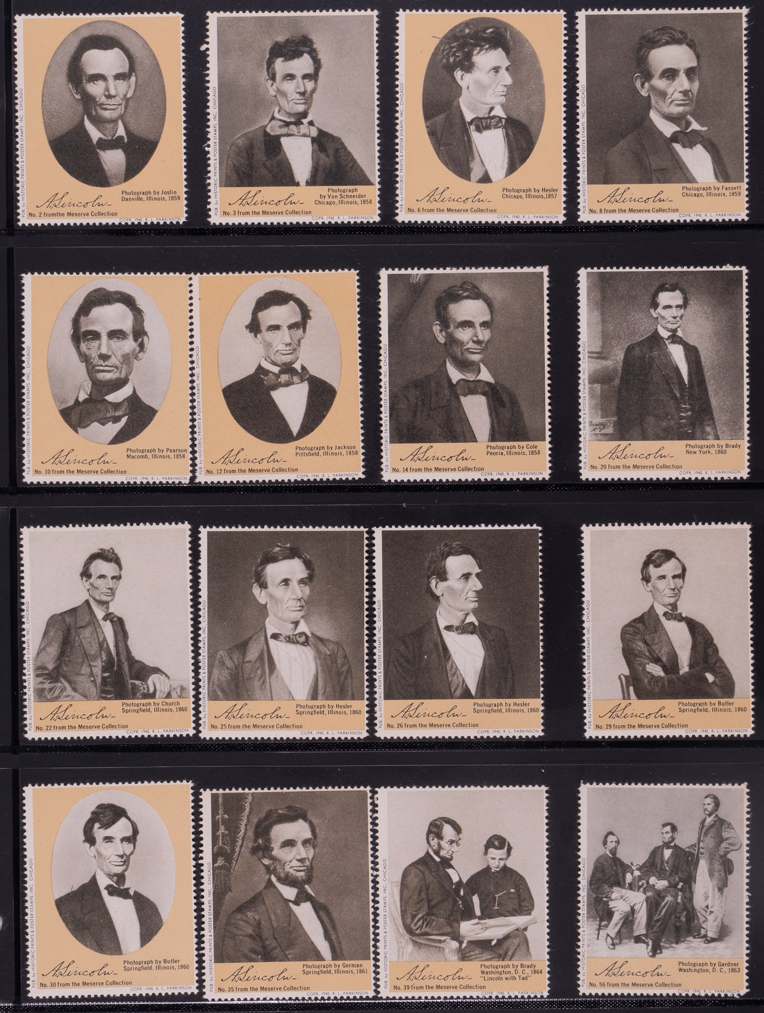 30 ABRAHAM LINCOLN POSTER STAMPS (1 of 2)