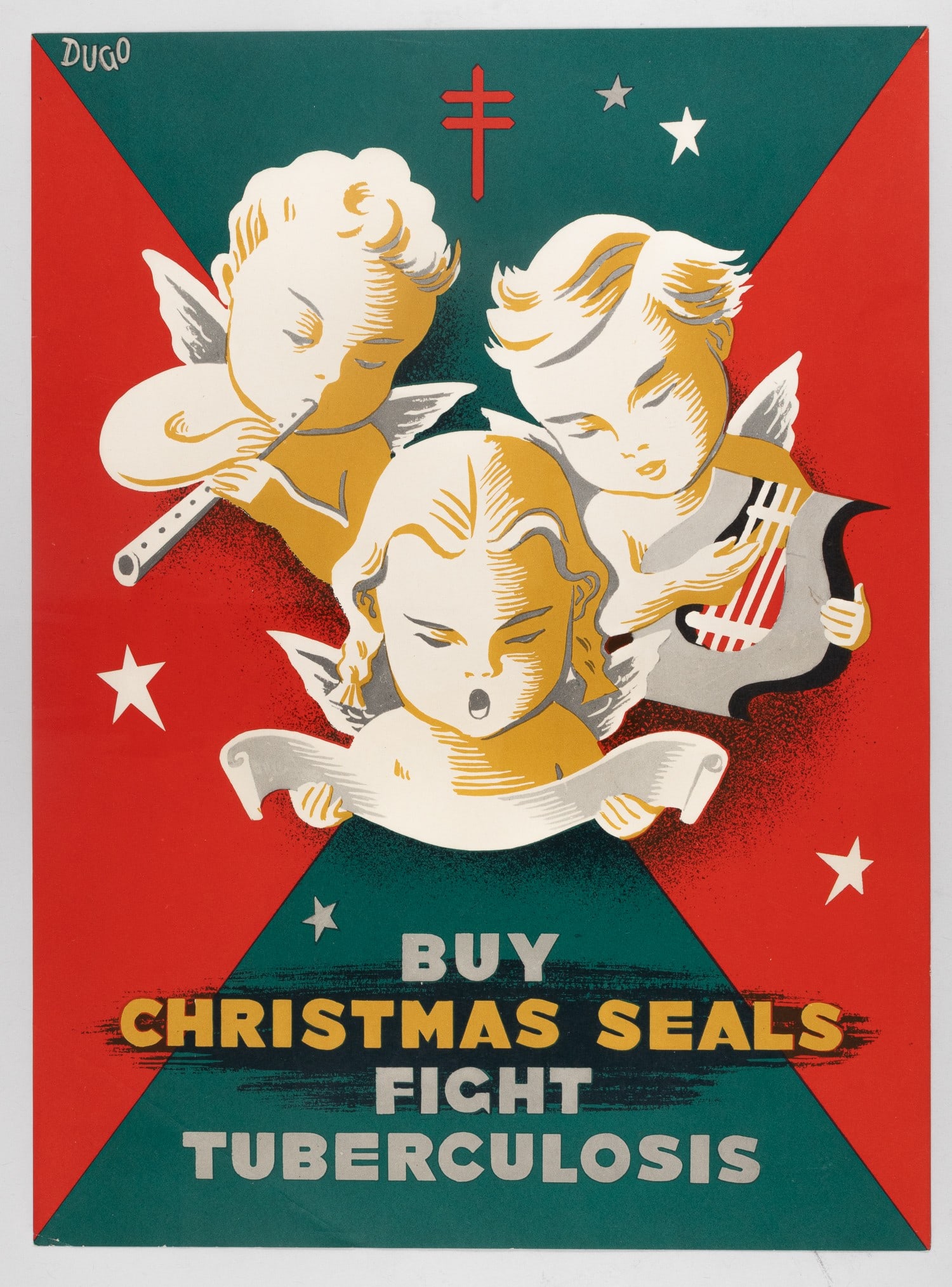 CHRISTMAS SEALS FIGHT TUBERCULOSIS 1950 POSTER ANDRE DUGO (1 of 1)