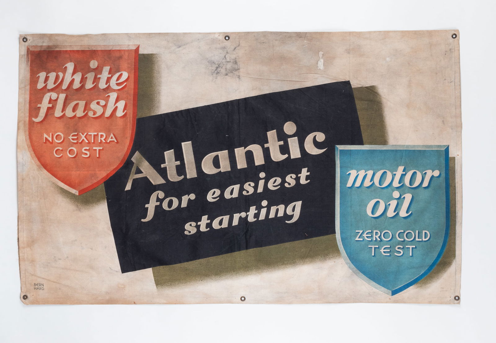 VINTAGE ATLANTIC OIL BANNER BY LUCIAN BERNHARD (1 of 2)