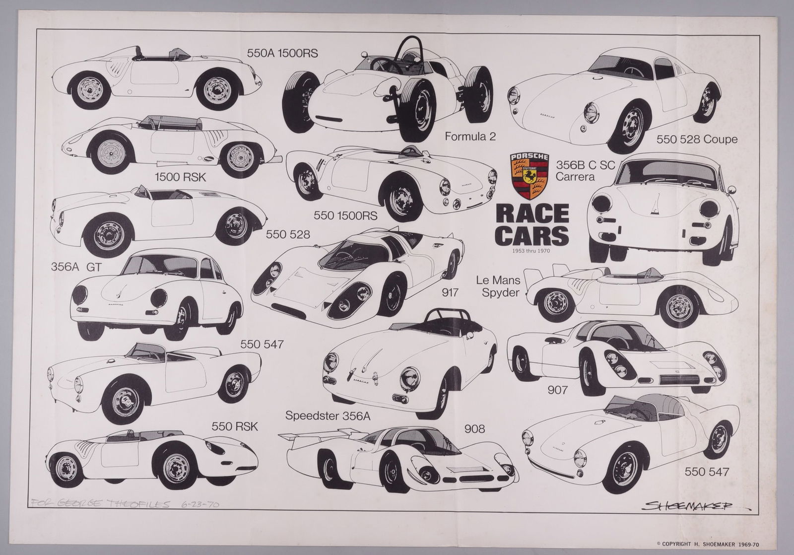 2 HOWARD SHOEMAKER PORSCHE RACE CAR POSTERS (1 of 2)