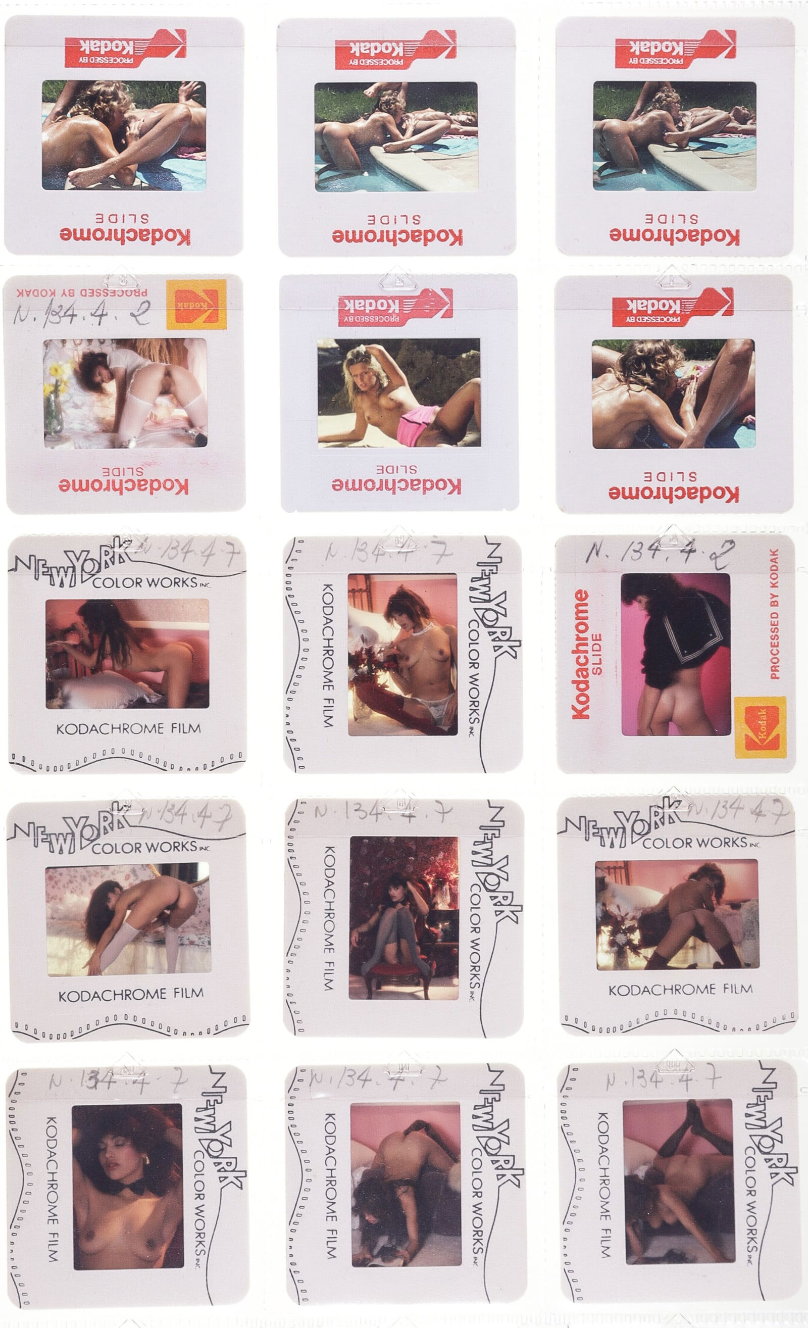 59 VINTAGE EROTIC SCENE PHOTO SLIDES NUDE ADULT SLIDES: Fifty-nine vintage nude erotic adult color photo slides.