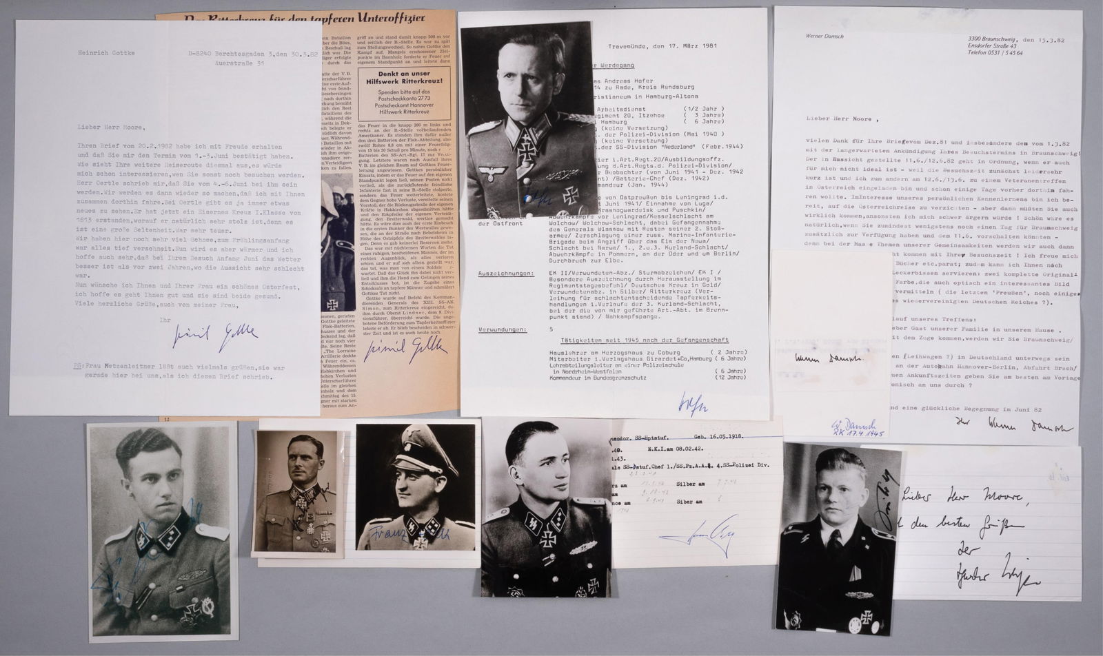 13 WAFFEN SS KNIGHTS CROSS RECIPIENT AUTOGRAPHS (1 of 13)