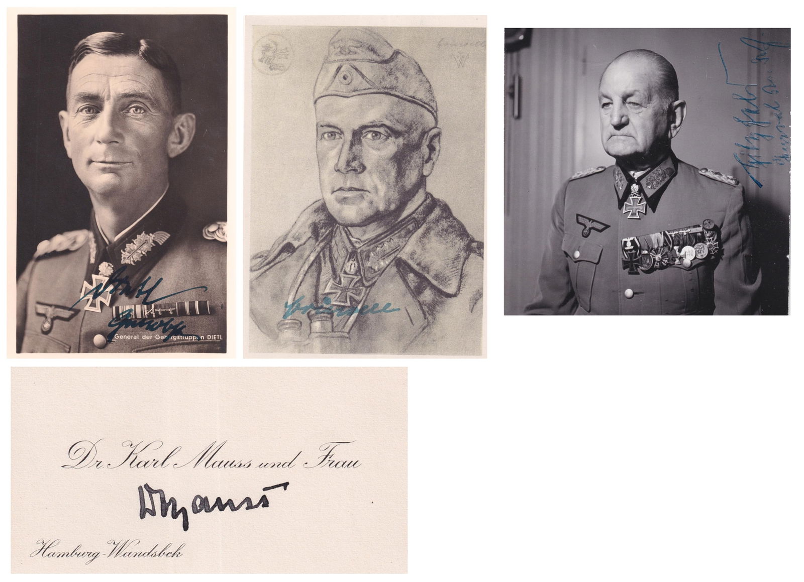 4 WWII GERMAN GENERALS AUTOGRAPHS (1 of 7)