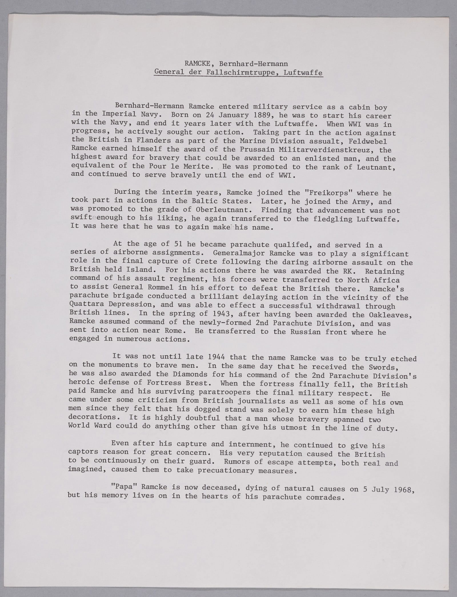 BERNHARD HERMANN RAMCKE - 3