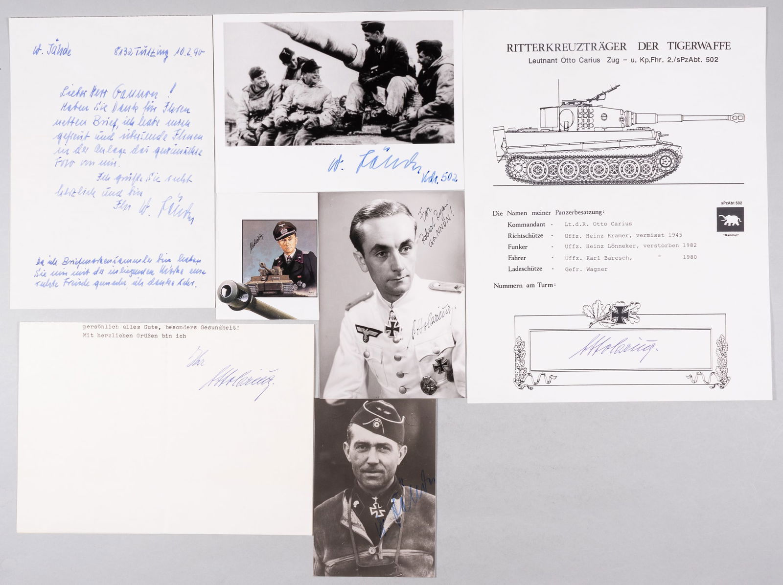 WWII GERMAN PANZER ACES - OTTO CARIUS - WILLY JAHDE (1 of 9)