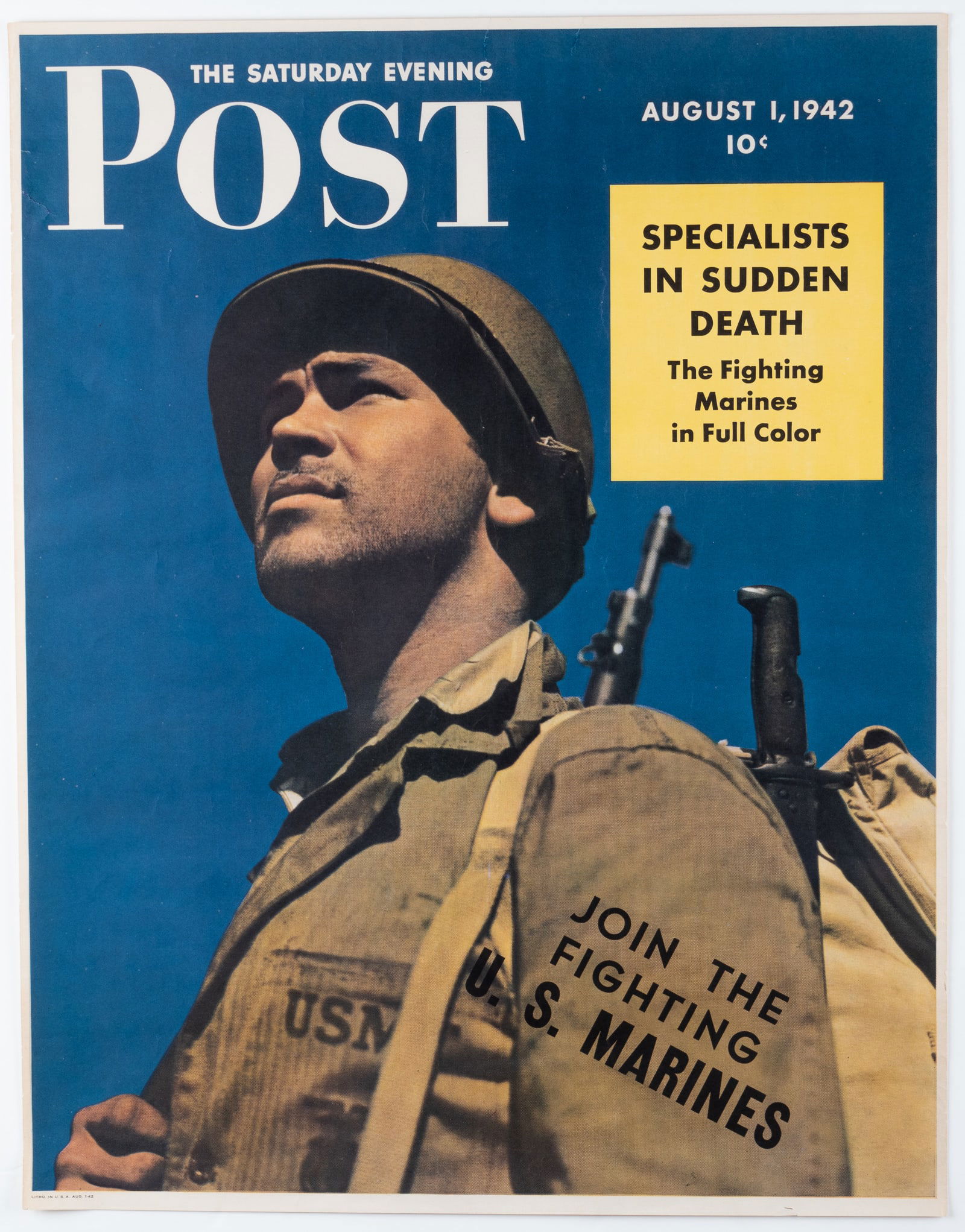 SATURDAY EVENING POST AUGUST 1ST 1942 PROPAGANDA POSTER (1 of 1)