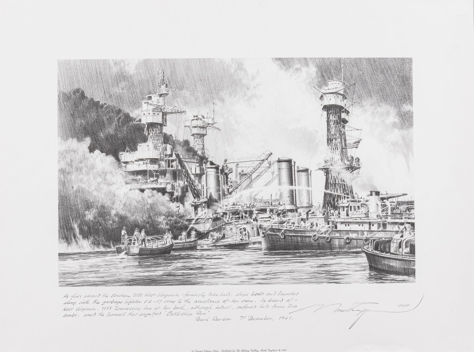 BATTLESHIP ROW BY ROBERT TAYLOR PEARL HARBOR PRINT (1 of 3)