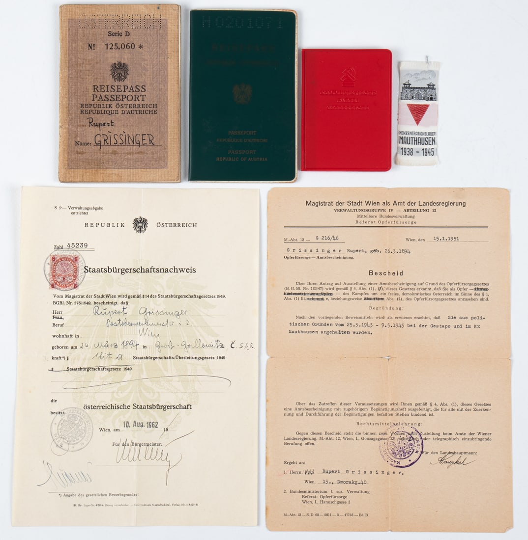 5 DOCUMENTS FROM A MAUTHAUSEN SURVIVOR (1 of 5)