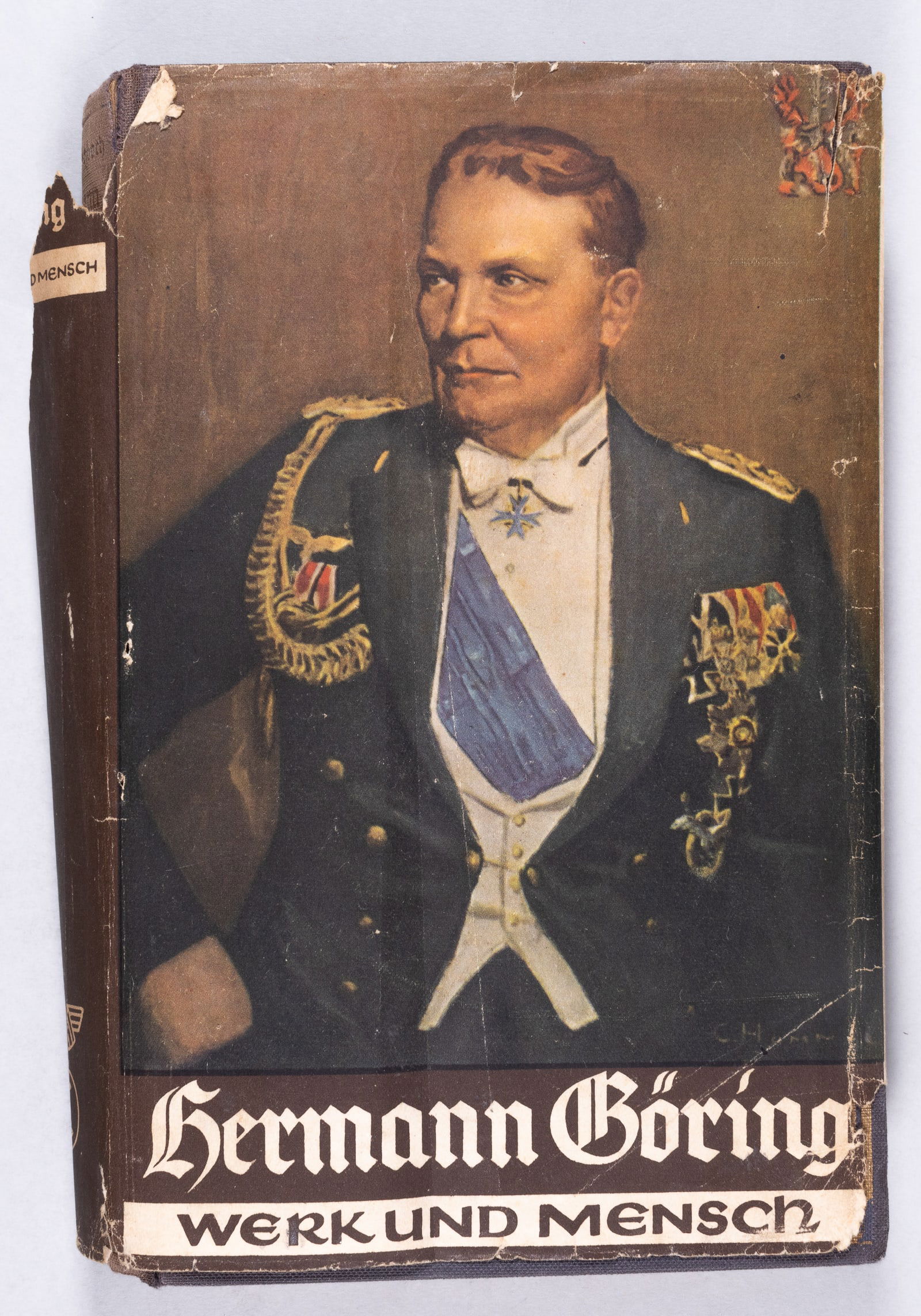 HERMANN GOERING BOOK FROM SA LIBRARY: 'Hermann Goering Werk und Mensch' [Hermann Goering Work and People], by Erich Gritzbach (1896-1968), 1938, Zentralverlag der NSDAP., Franz Eher Nachf., Munchen, stamped on the front fly page in blue i