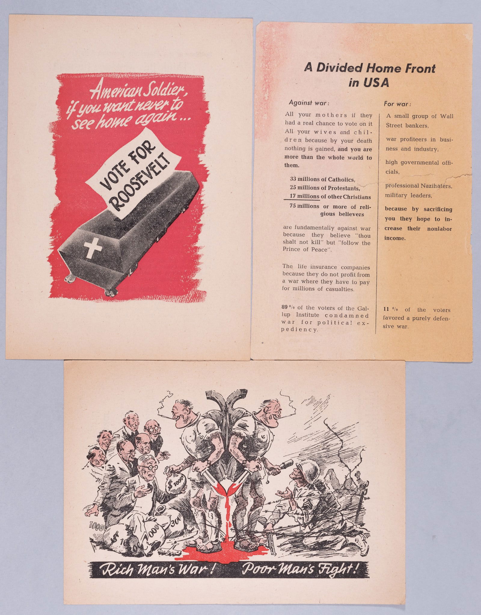 3 WWII PROPAGANDA LEAFLETS LIBERATED FROM THE PARIS NAZI PROPAGANDA OFFICE (1 of 2)