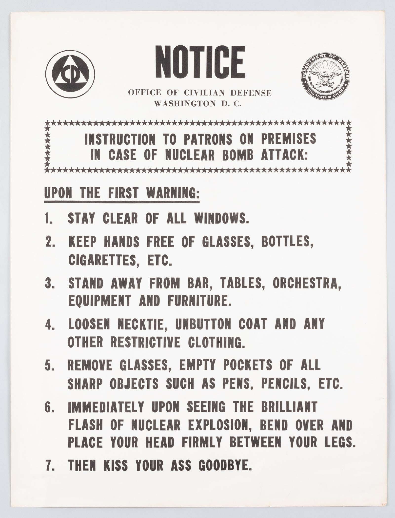 ANTINUCLEAR WAR KISS YOUR ASS GOODBYE POSTER (1 of 1)