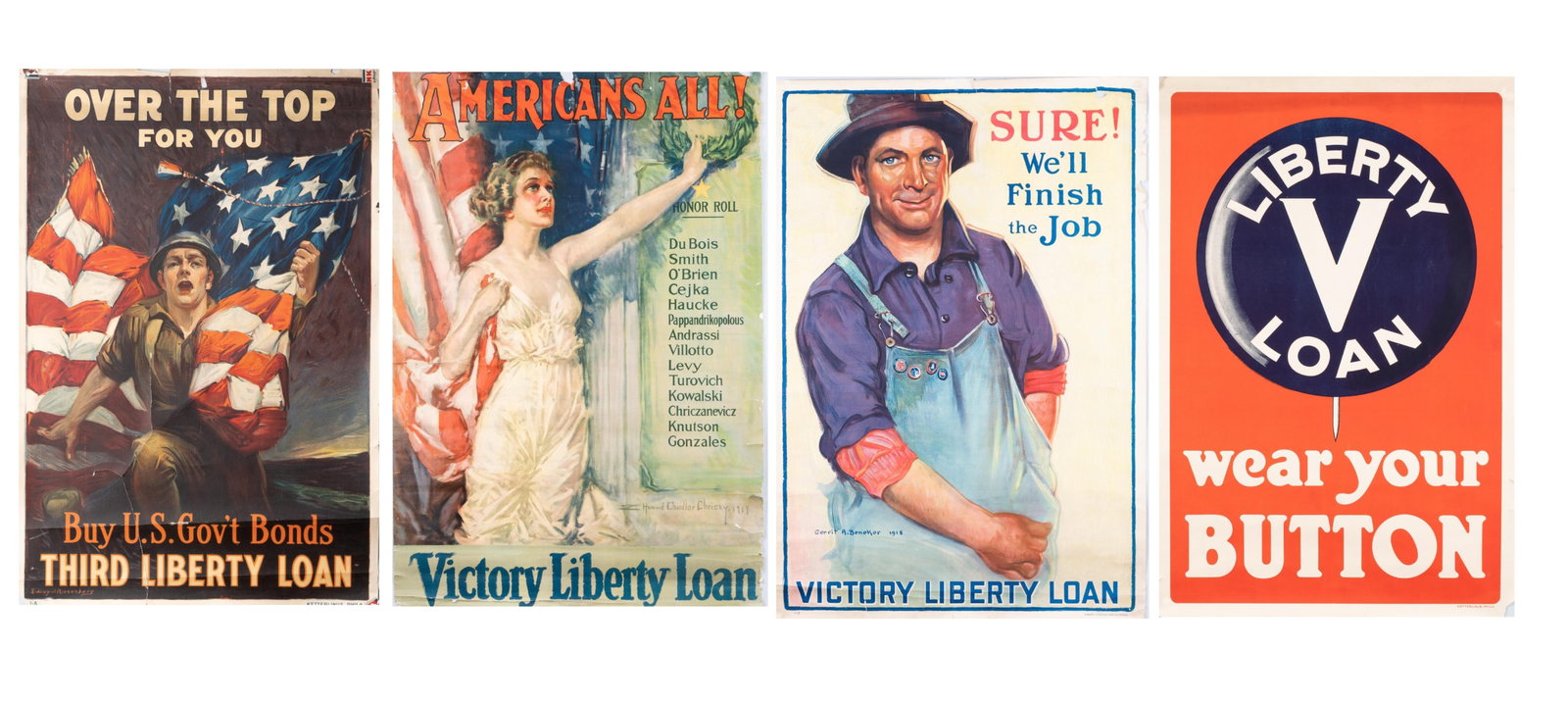 4 WWI AMERICAN LIBERTY LOAN POSTERS (1 of 5)