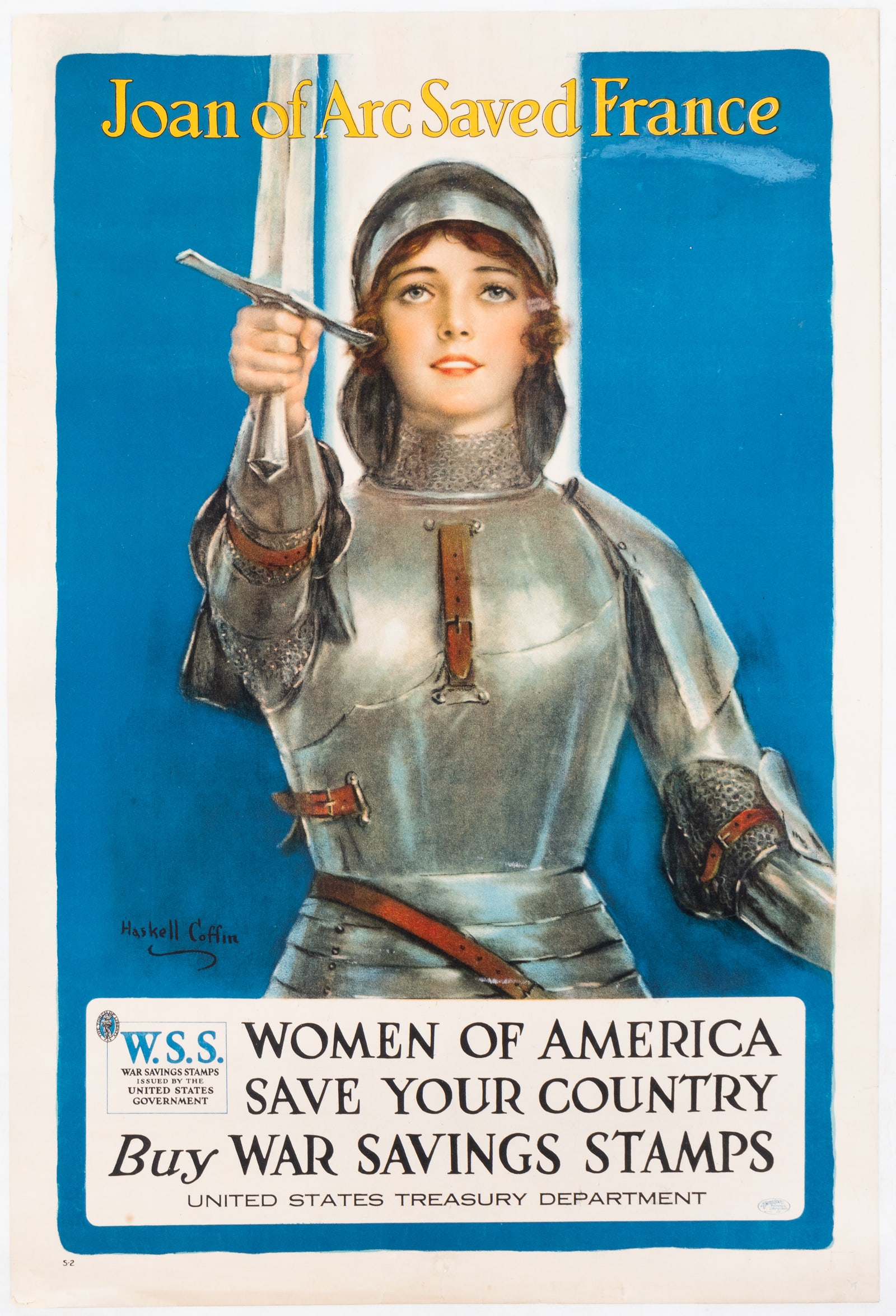 JOAN OF ARC SAVED FRANCE WWI WSS POSTER - HASKELL COFFIN (1 of 1)