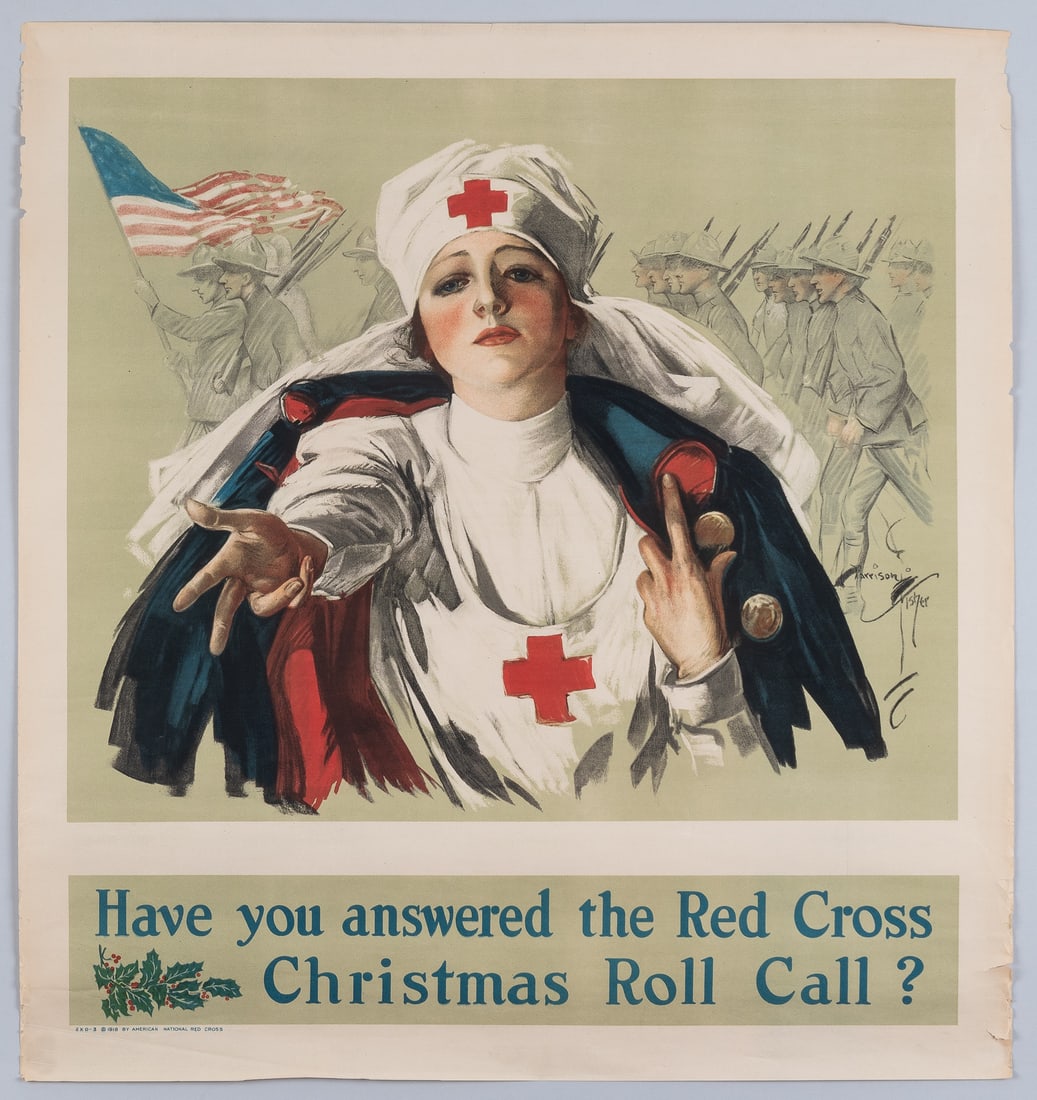 RED CROSS CHRISTMAS ROLL CALL WWI POSTER - HARRISON FISHER (1 of 1)