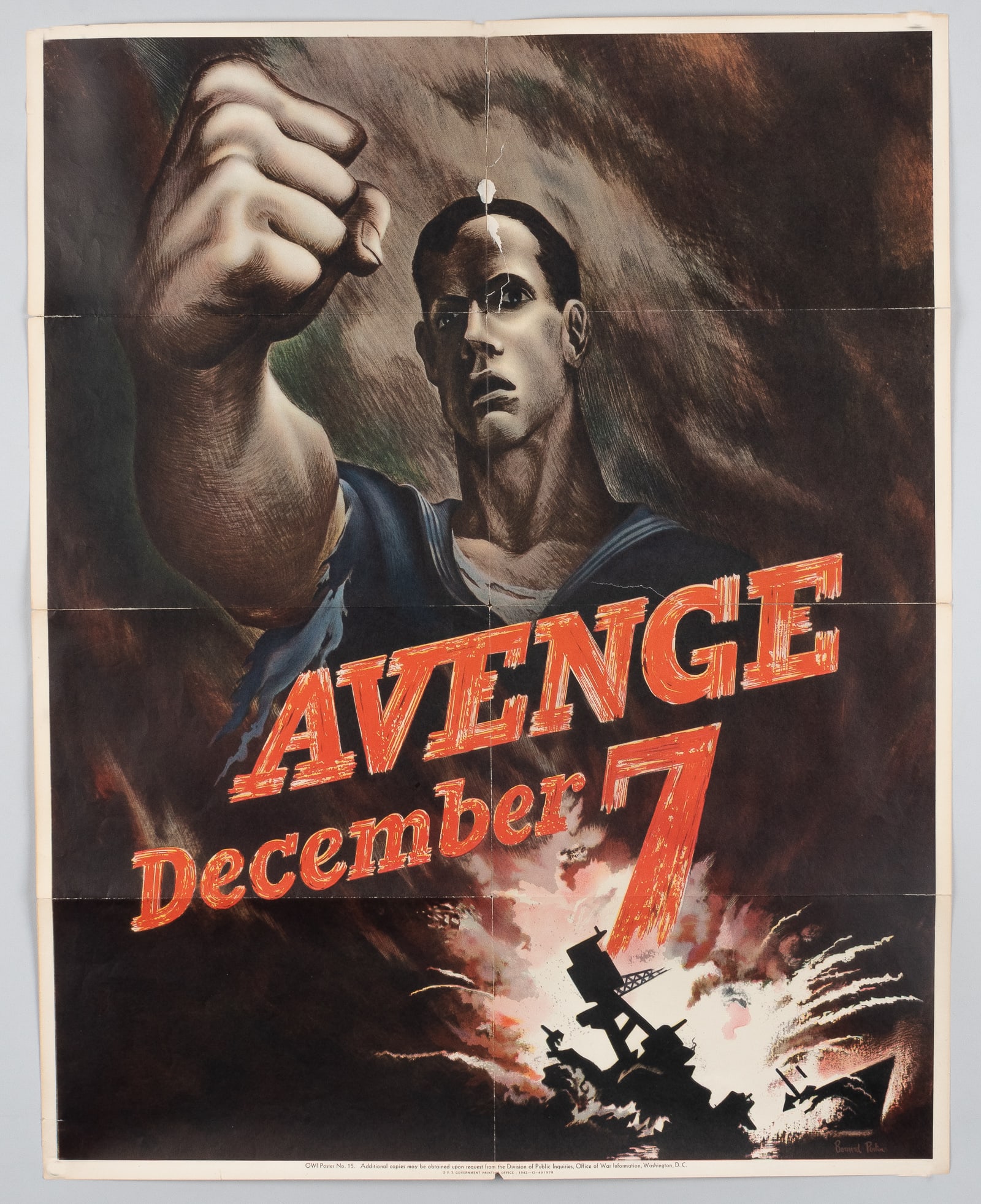 AVENGE DECEMBER 7TH WWII POSTER - PERLIN BERNARD (1 of 1)