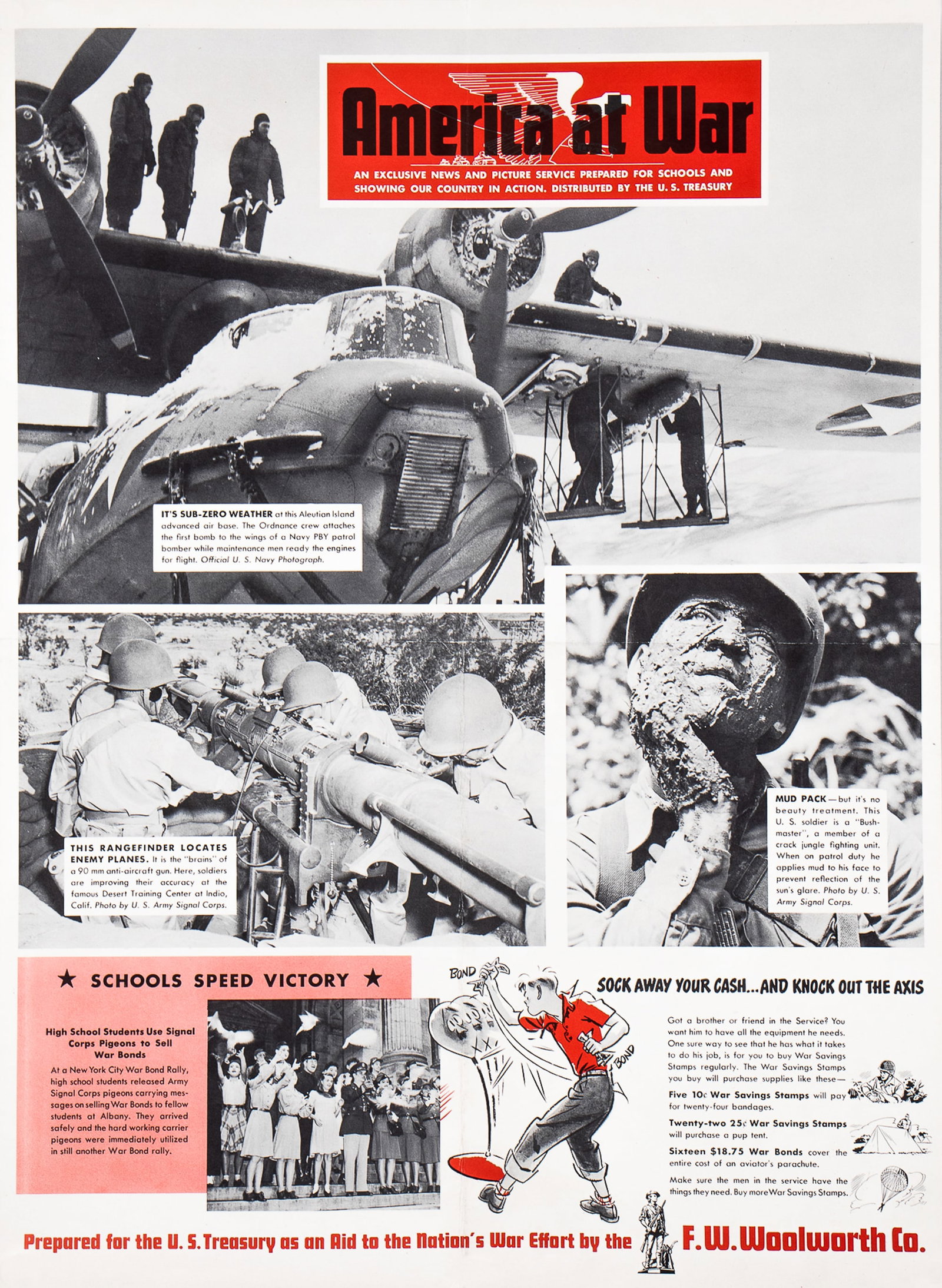 AMERICA AT WAR WWII PROPAGANDA POSTER (1 of 1)