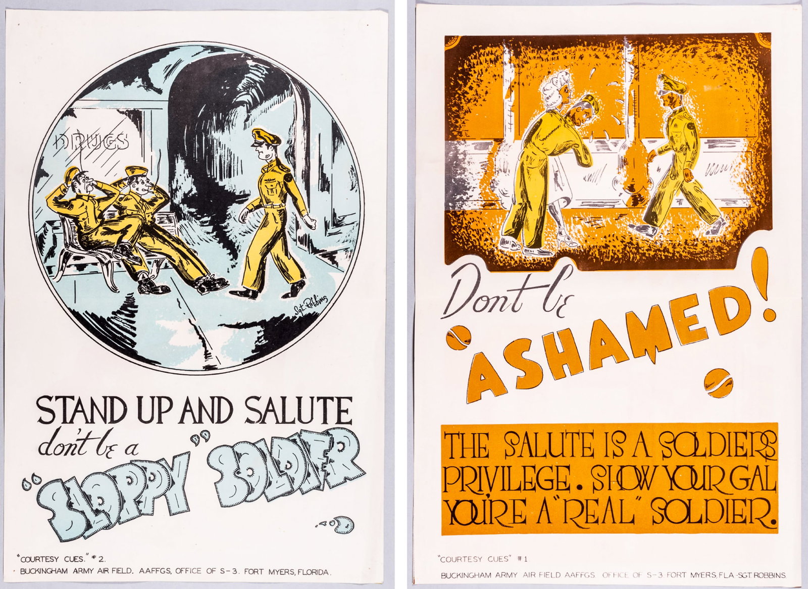 2 U.S. ARMY AIR FORCE COURTESY CUES WWII POSTERS (1 of 3)