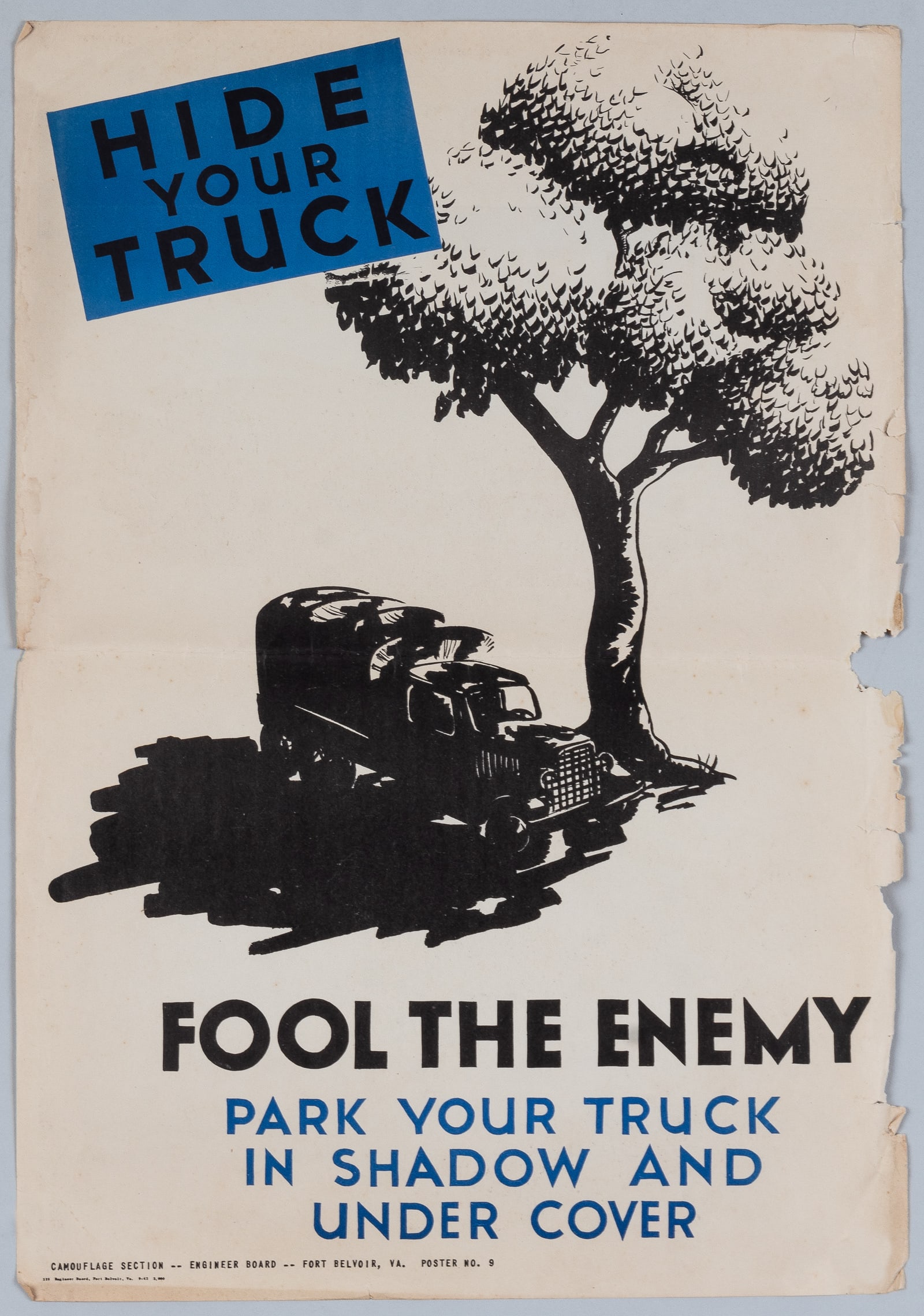 HIDE YOUR TRUCK FOOL THE ENEMY WWII POSTER (1 of 1)