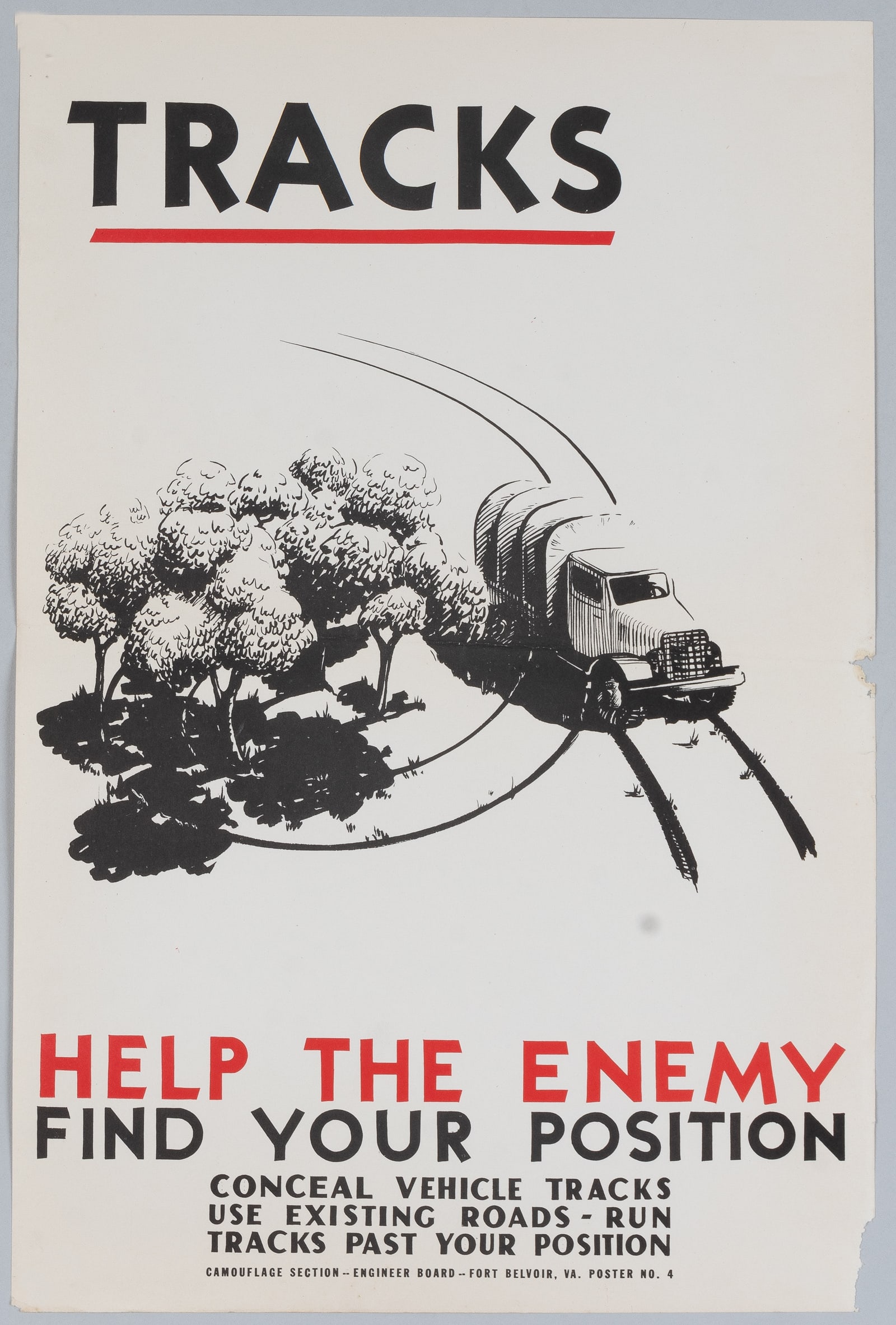 TRACKS HELP THE ENEMY FIND YOUR POSITION WWII POSTER (1 of 1)