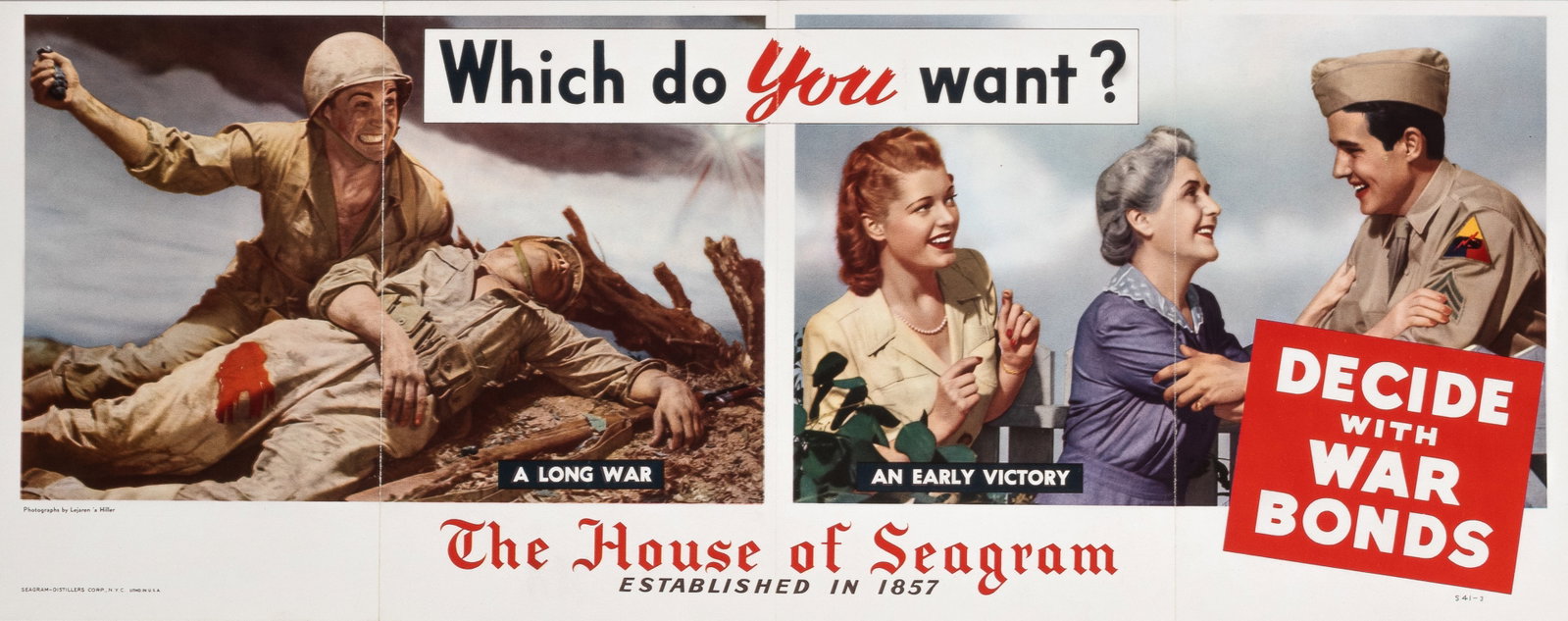 SEAGRAM WAR BONDS WWII PROPAGANDA POSTER (1 of 1)
