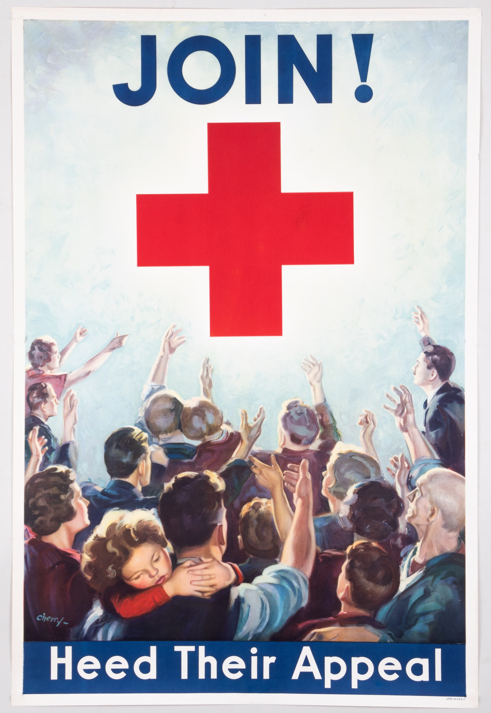 JOIN! HEED THEIR APPEAL WWII RED CROSS POSTER BY SAMUEL CHERRY (1 of 1)