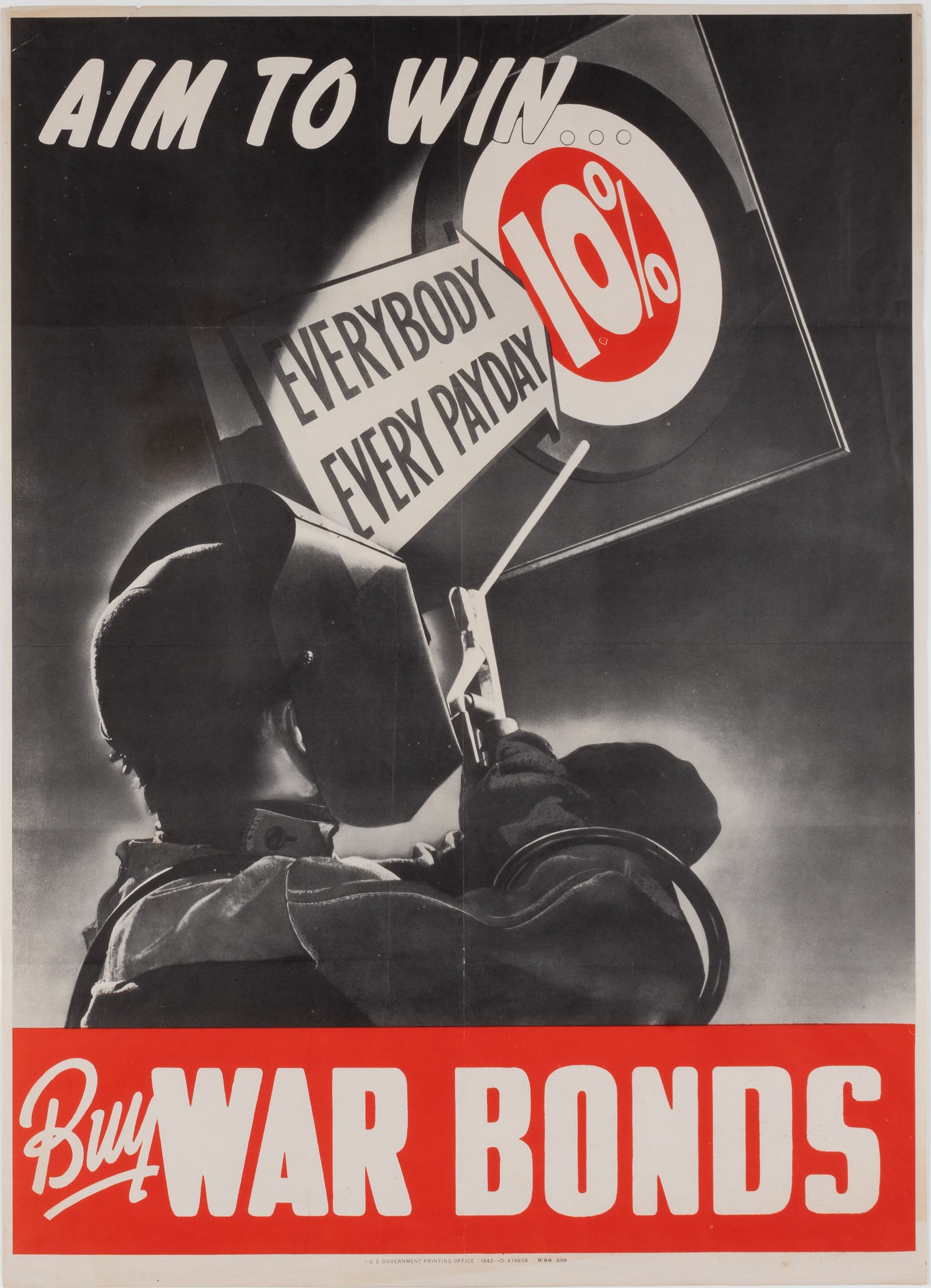 AIM TO WIN WWII WAR BONDS POSTER (1 of 1)