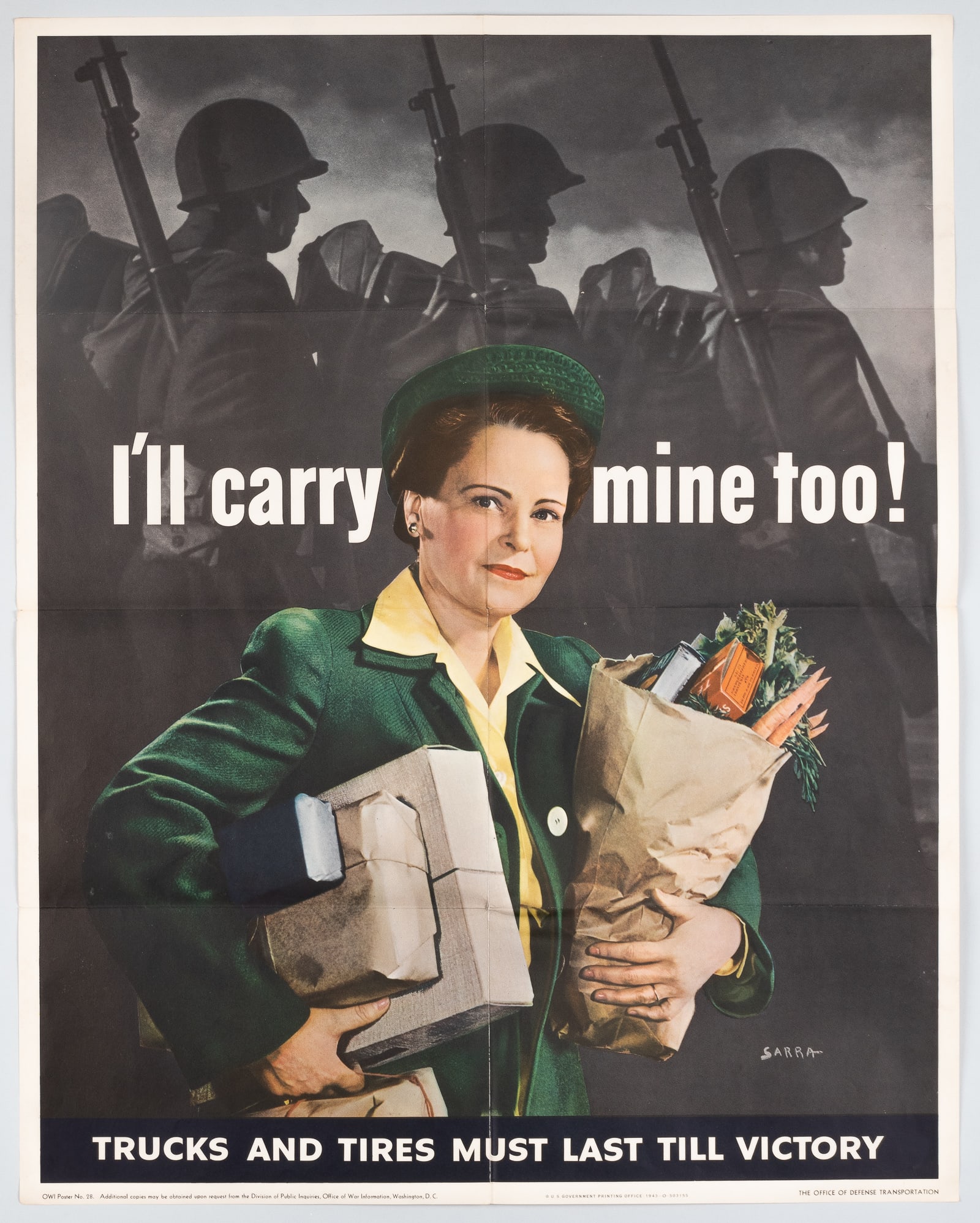 I'LL CARRY MINE TOO! WWII PROPAGANDA POSTER BY VALENTINO SARRA (1 of 1)