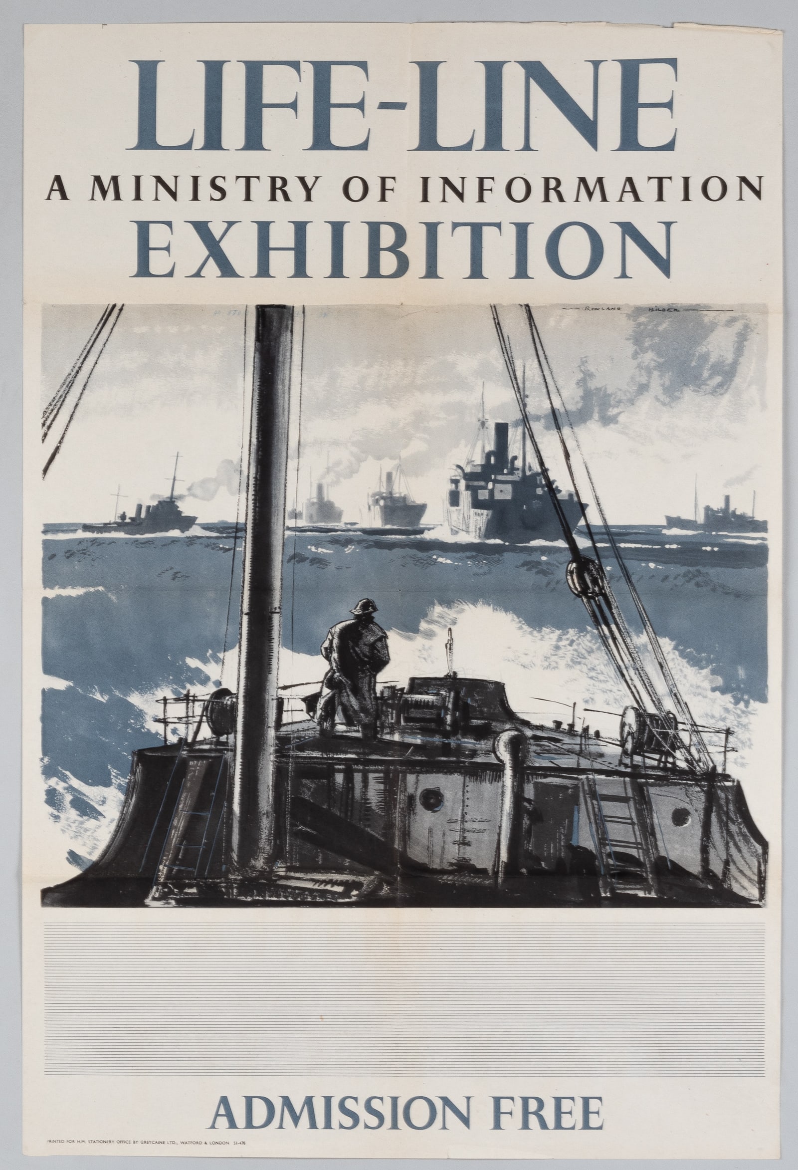 LIFE LINE EXHIBITION WWII BRITISH POSTER BY ROWLAND HILDER (1 of 1)