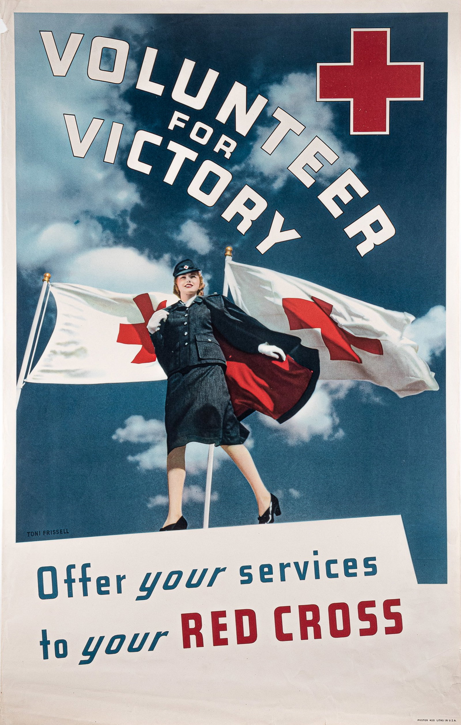 VOLUNTEER FOR VICTORY WWII RED CROSS POSTER BY TONI FRISSELL (1 of 1)