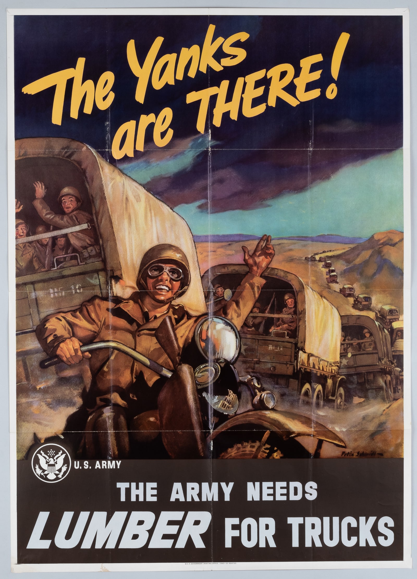 THE YANKS ARE THERE! WWII AMERICAN PROPAGANDA POSTER (1 of 1)