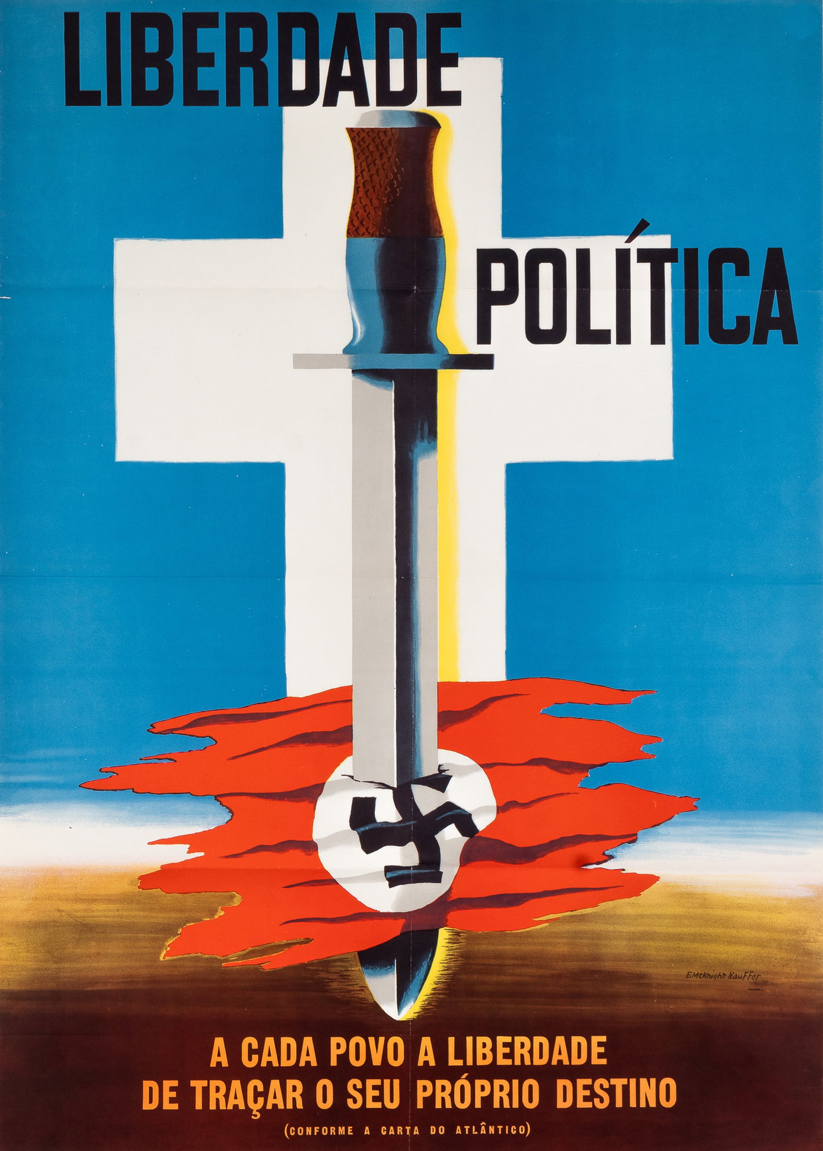 EDWARD MCKNIGHT KAUFFER LIBERDADE POLITICA WWII POSTER (1 of 1)