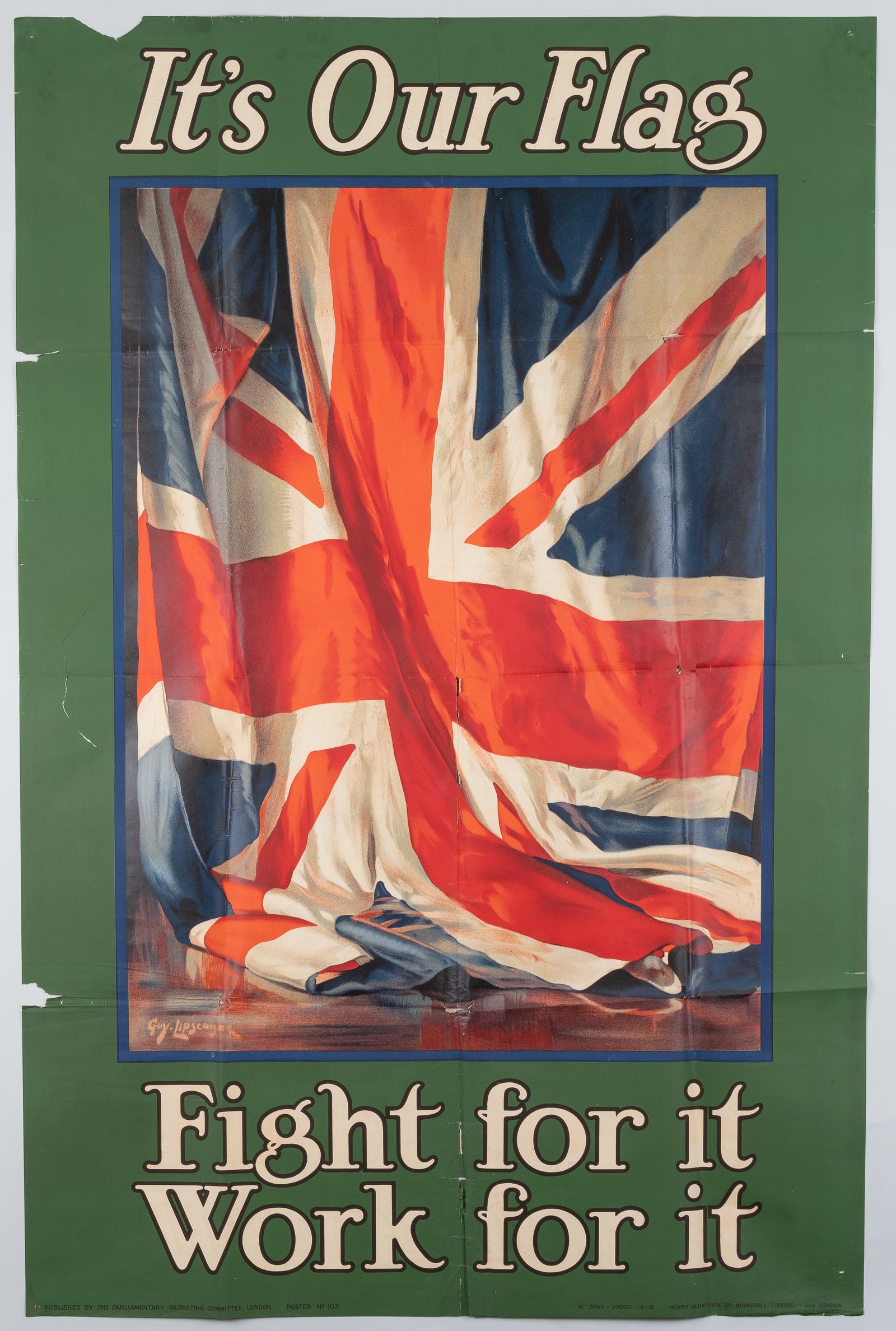 IT'S OUR FLAG FIGHT FOR IT WORK FOR IT WWI BRITISH POSTER (1 of 1)
