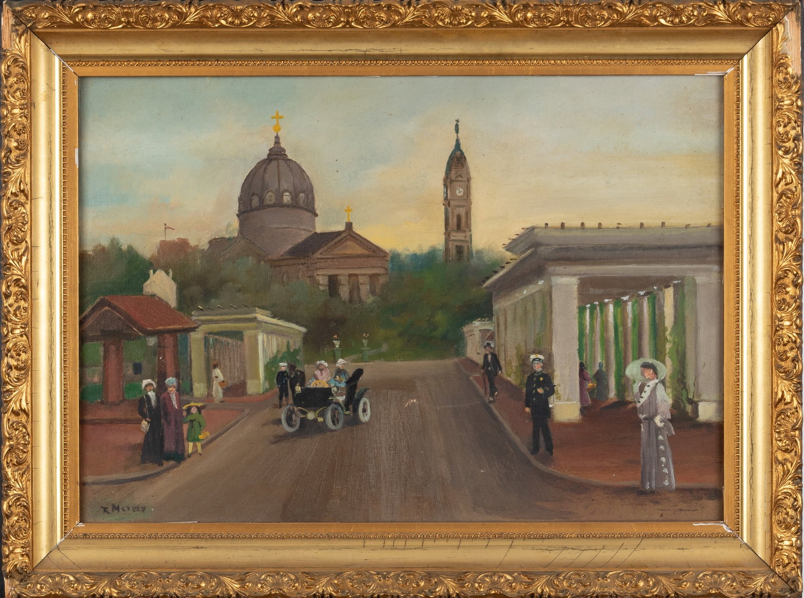 PHILADELPHIA OIL ON CANVAS PAINTING BY R. MERMY (1 of 2)