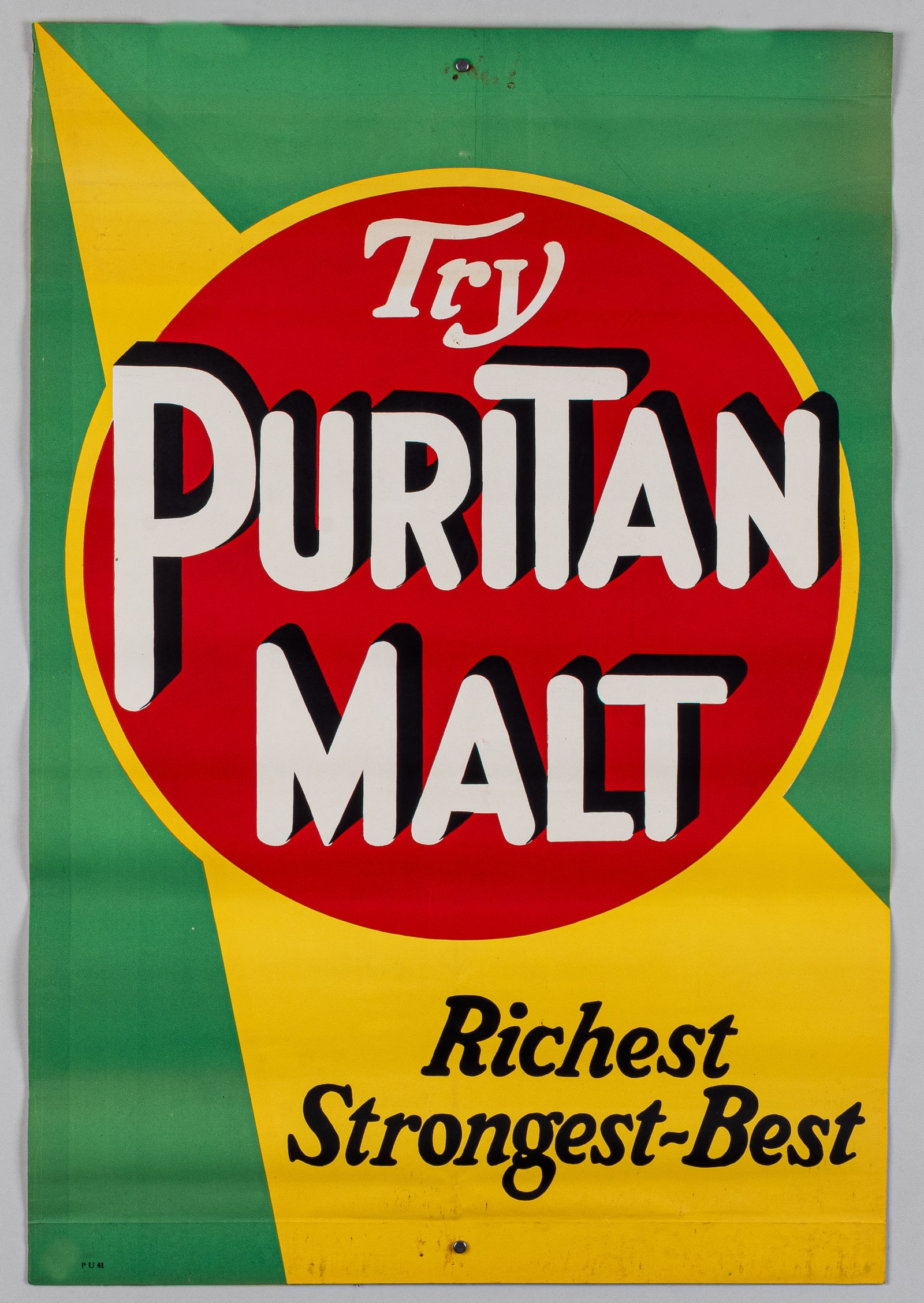PURITAN MALT 1920s ADVERTISING POSTER BREWERIANA (1 of 1)